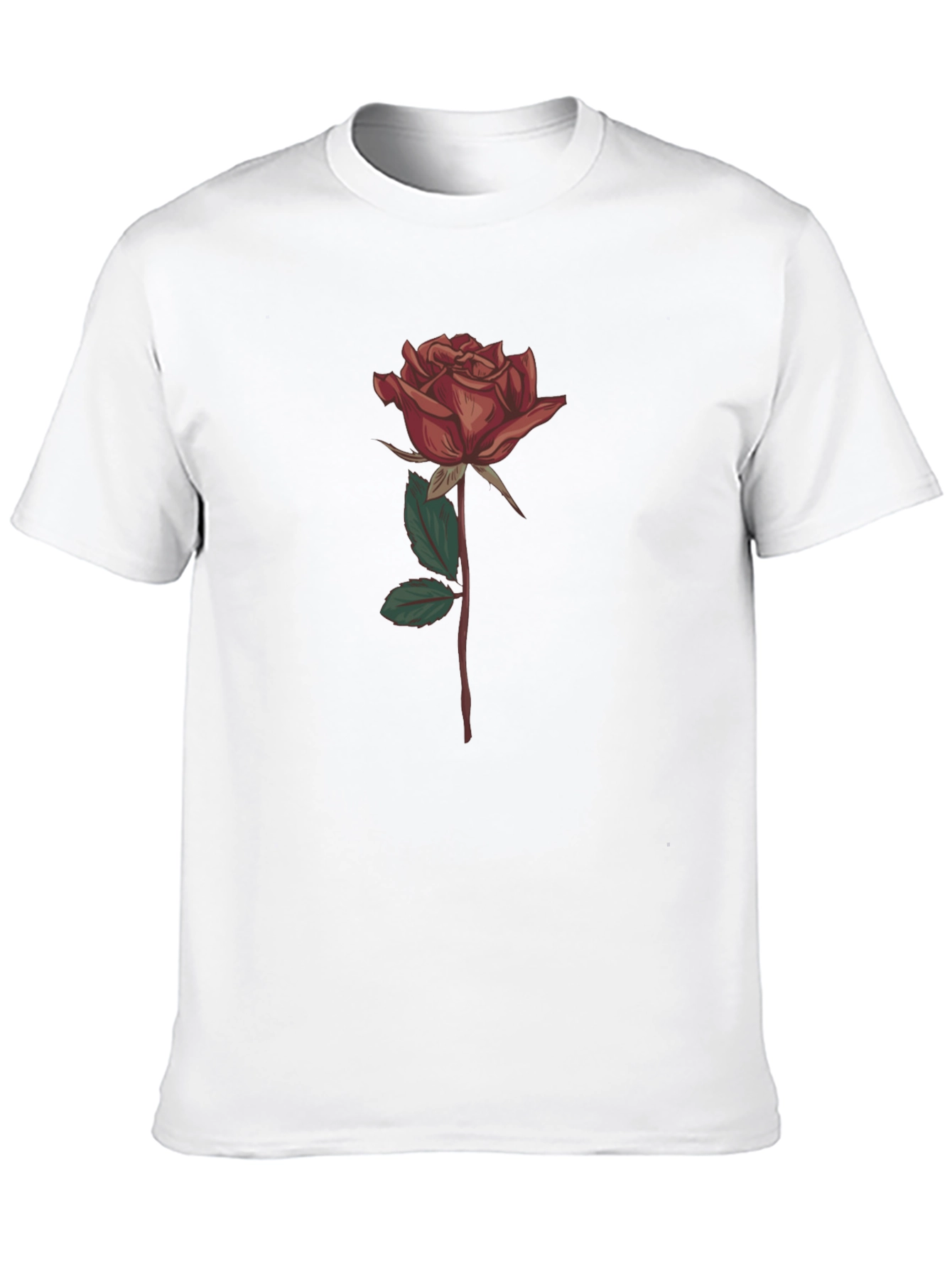Rose Graphic Print T-Shirt - Stylish Black Tee