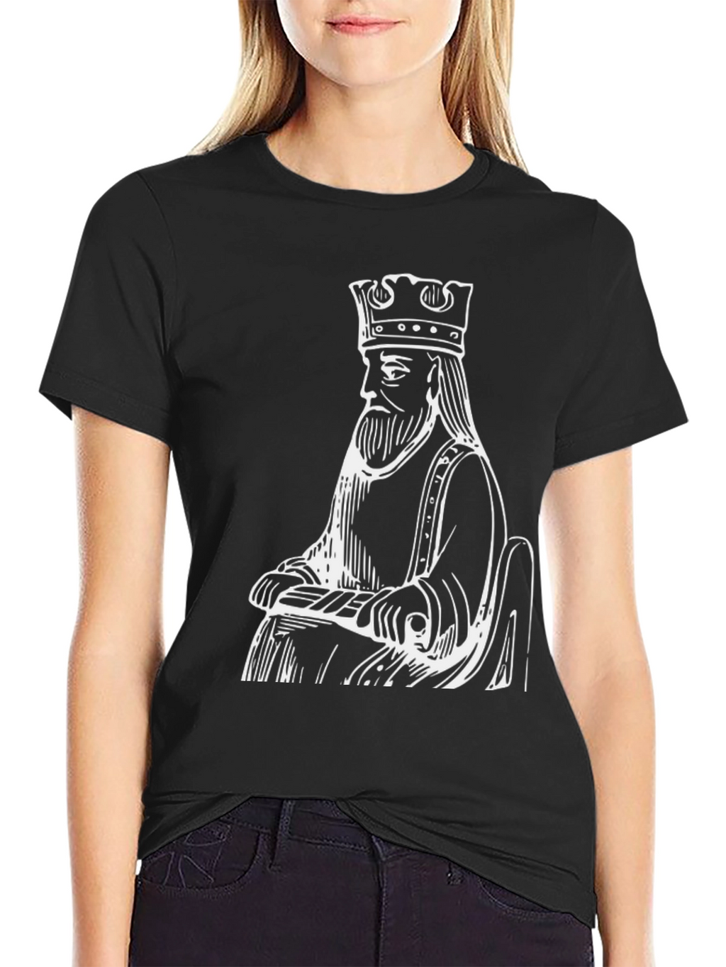 King Graphic T-Shirt - Black Cotton Tee