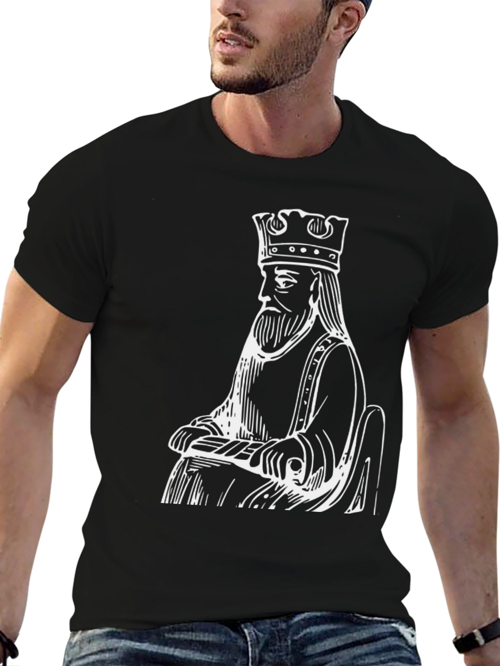 King Graphic T-Shirt - Black Cotton Tee