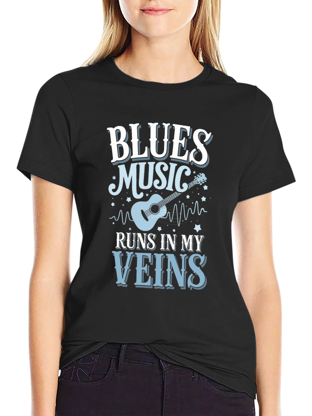 Blues Music Runs In My Veins T-Shirt