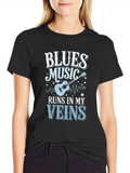 Blues Music Runs In My Veins T-Shirt