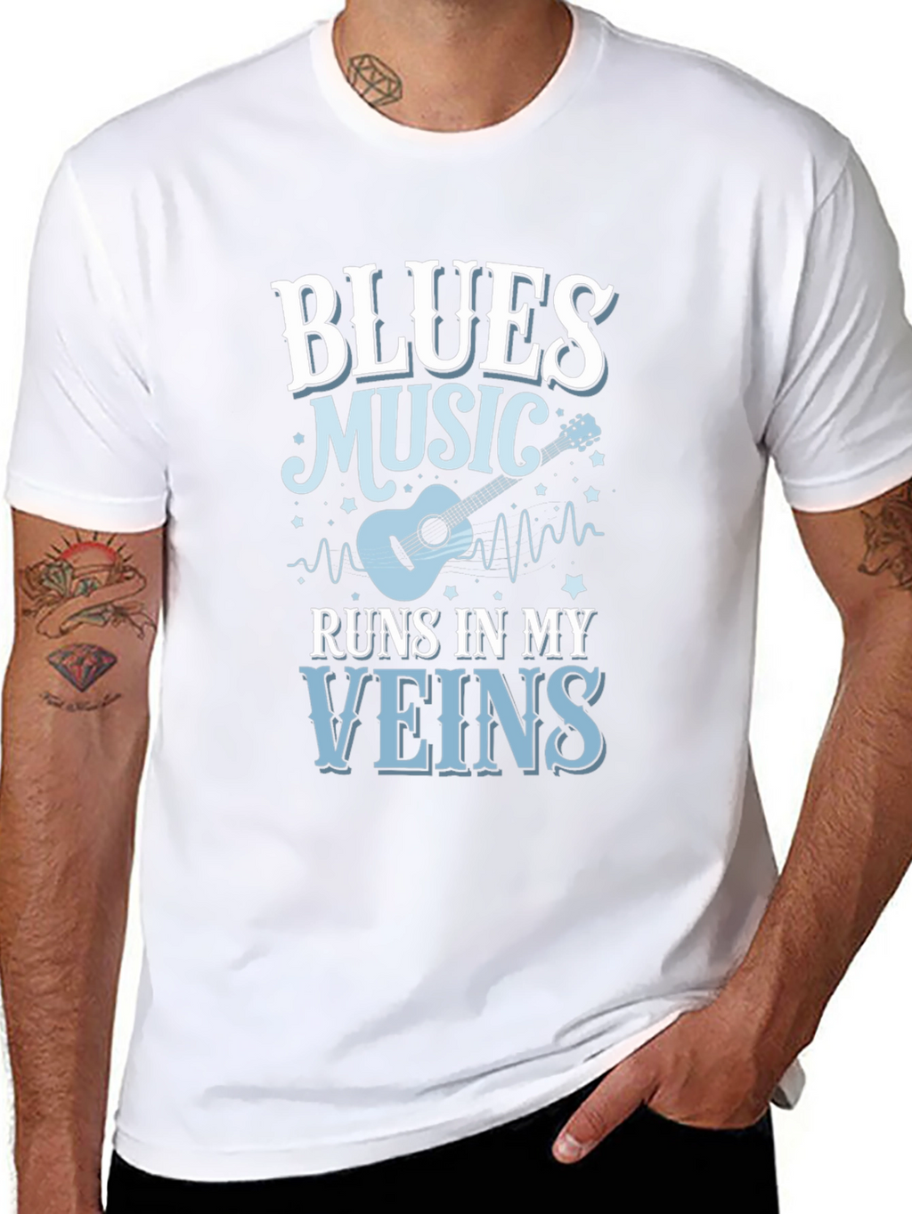 Blues Music Runs In My Veins T-Shirt