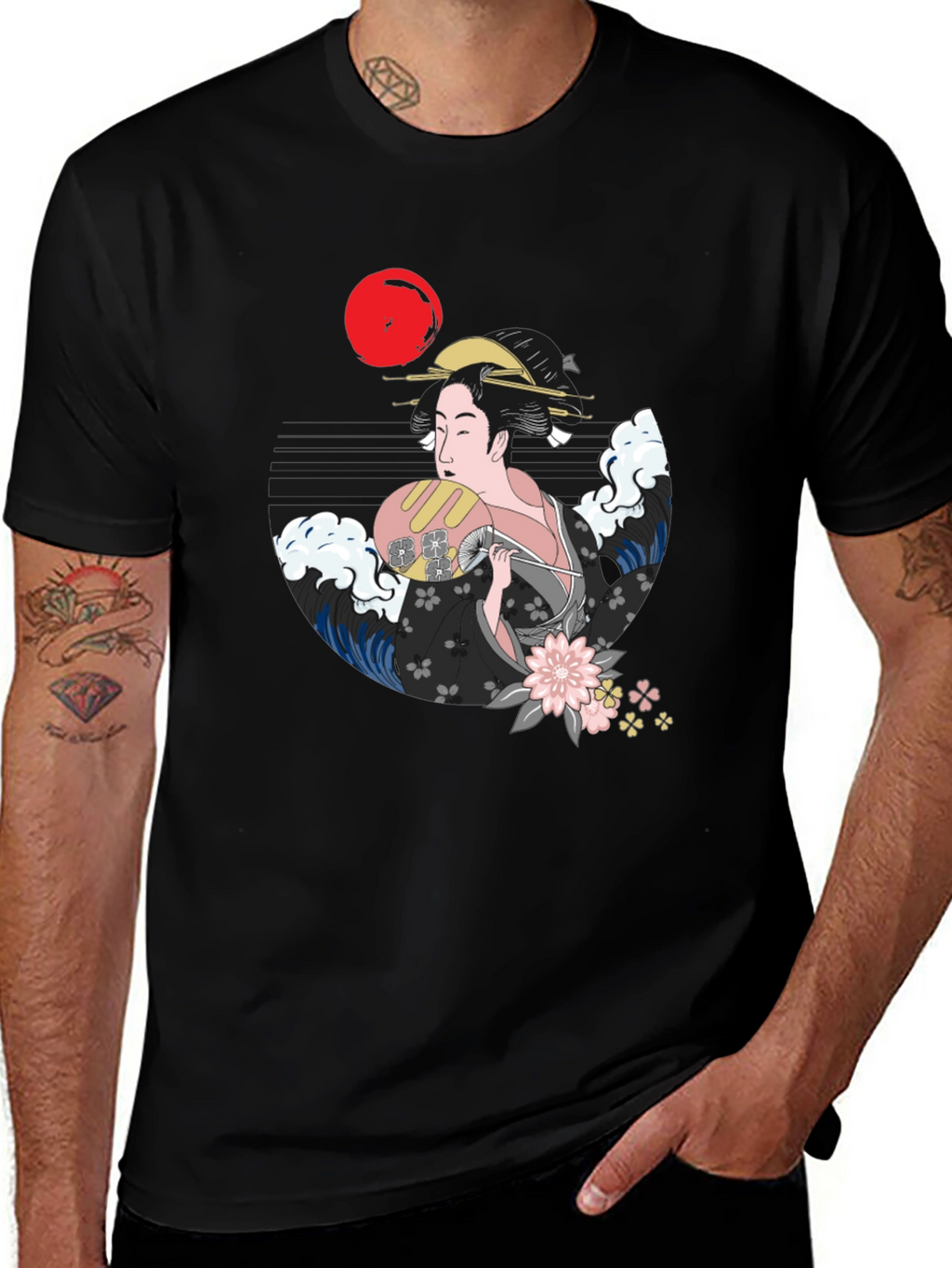 Geisha Graphic Black T-Shirt