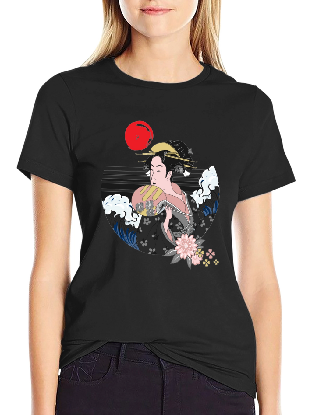 Geisha Graphic Black T-Shirt