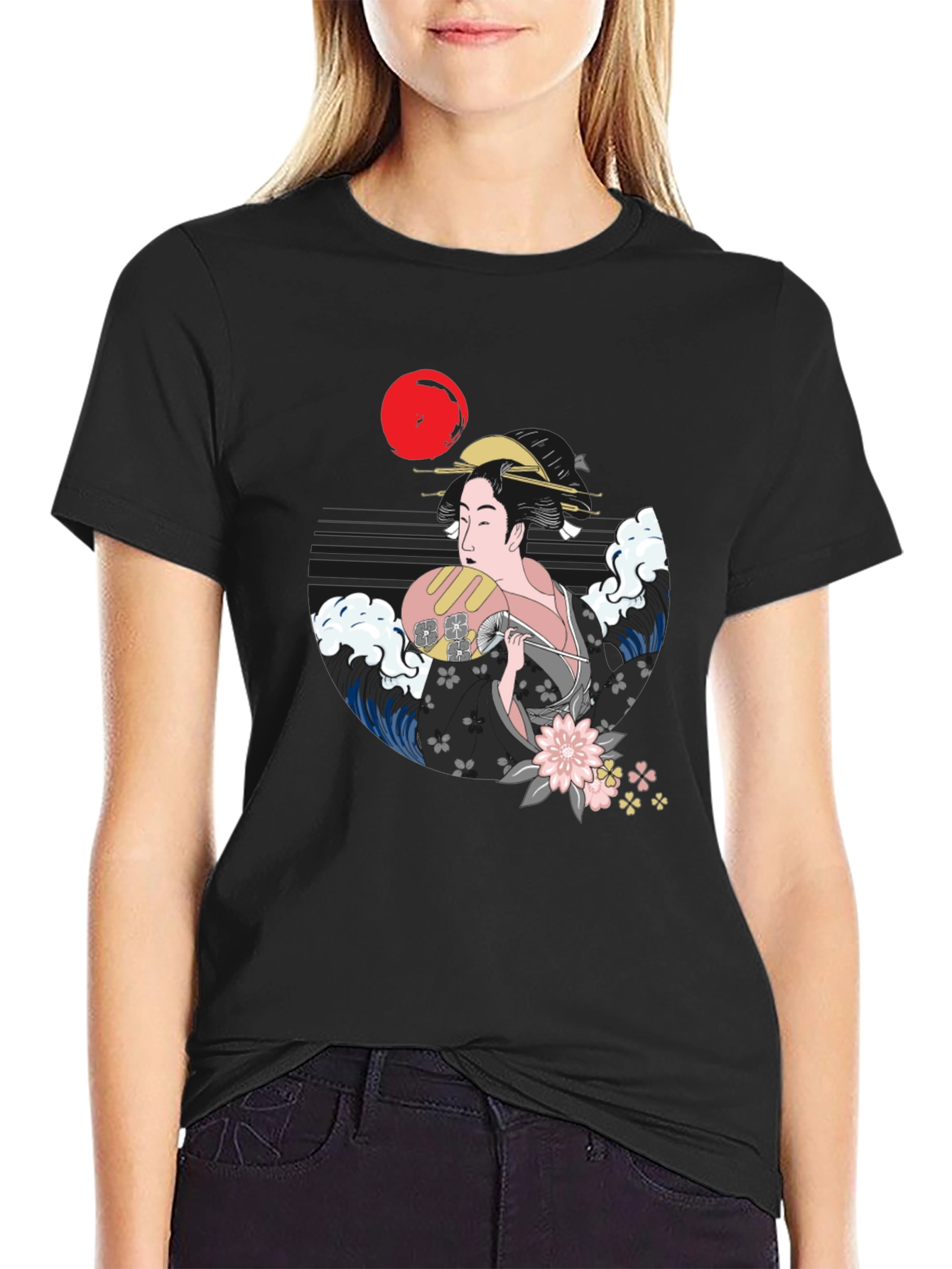 Geisha Graphic Black T-Shirt