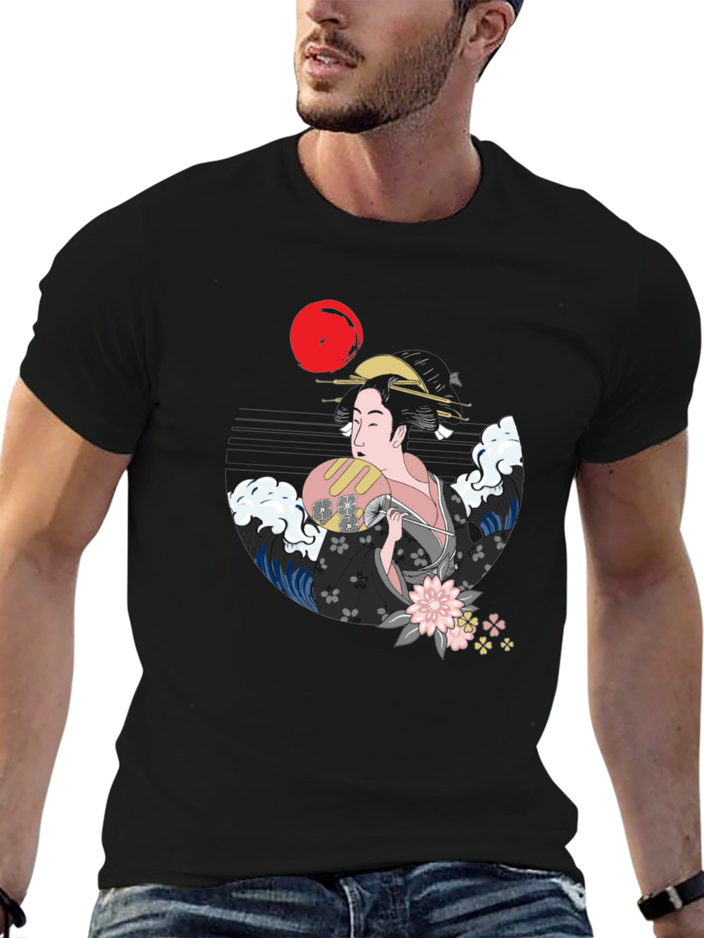 Geisha Graphic Black T-Shirt