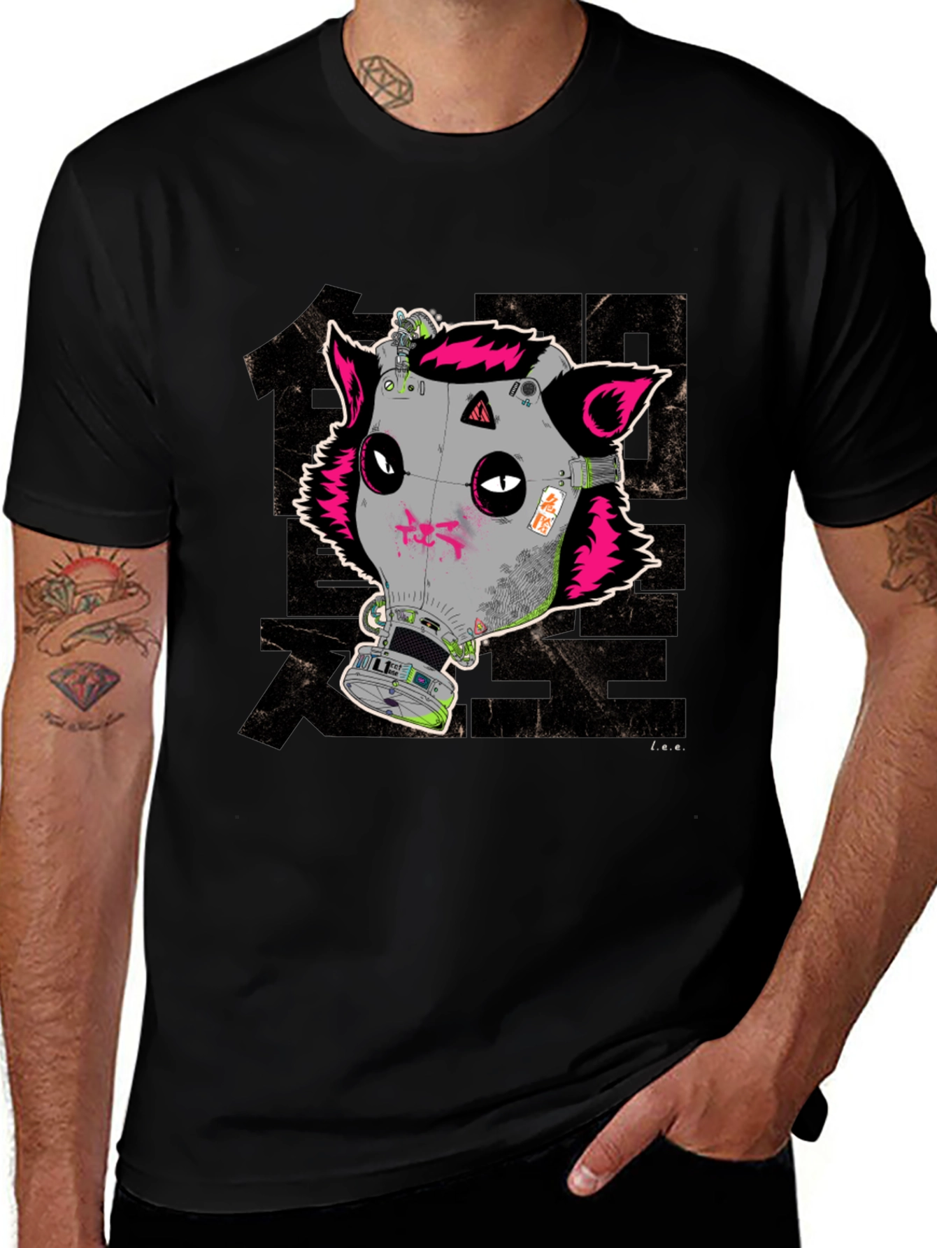 Cyberpunk Gas Mask Fox Graphic T-Shirt