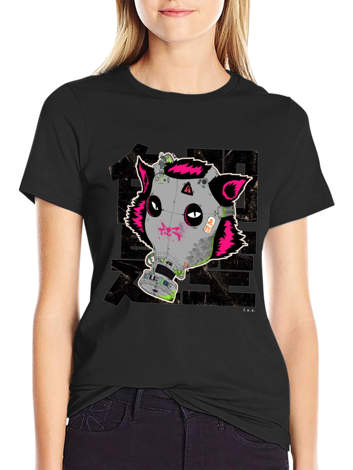Cyberpunk Gas Mask Fox Graphic T-Shirt