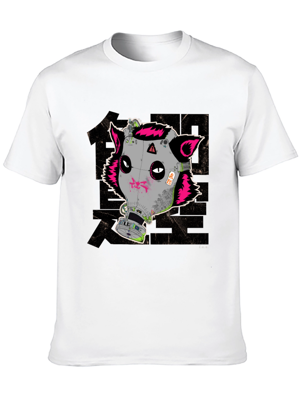 Cyberpunk Gas Mask Fox Graphic T-Shirt