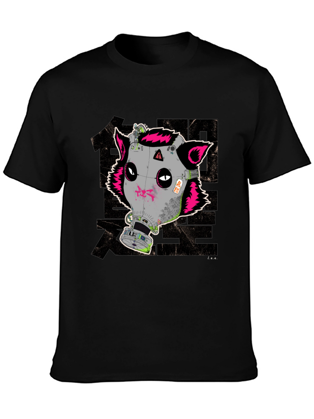 Cyberpunk Gas Mask Fox Graphic T-Shirt
