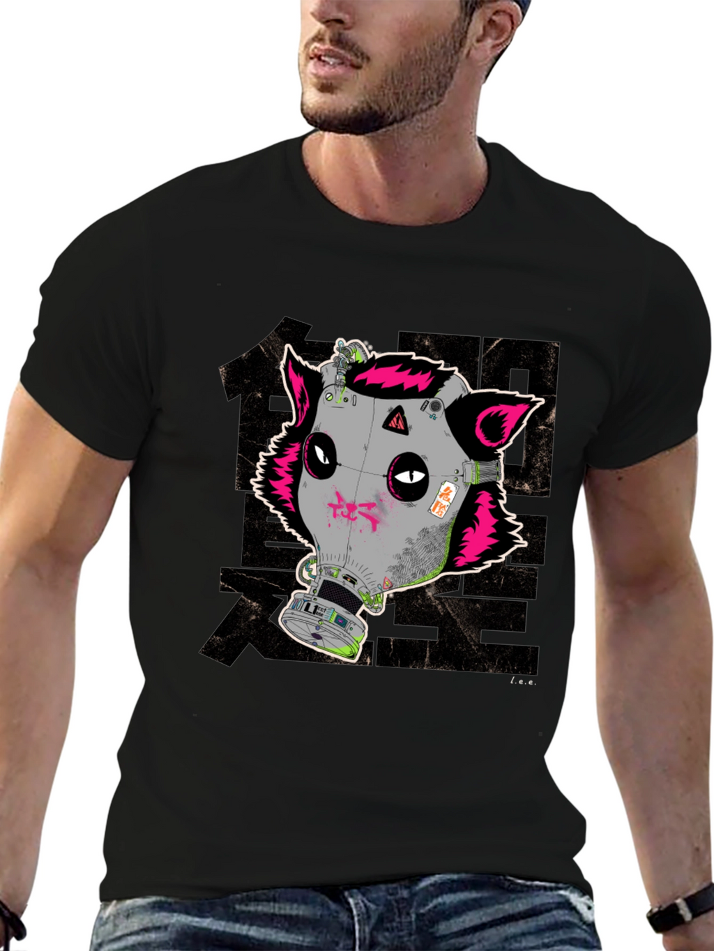 Cyberpunk Gas Mask Fox Graphic T-Shirt