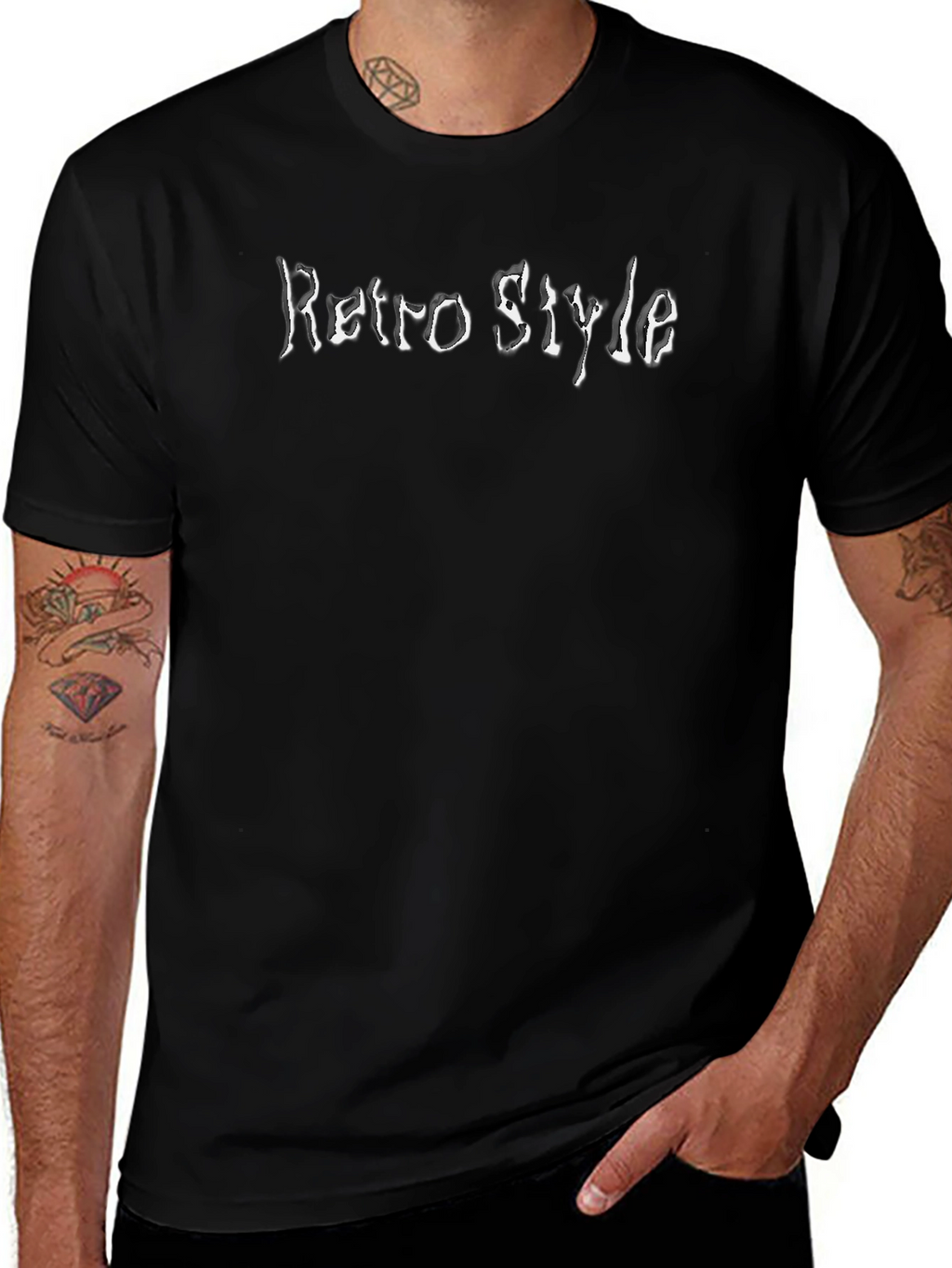 Retro Style Graphic Black T-Shirt