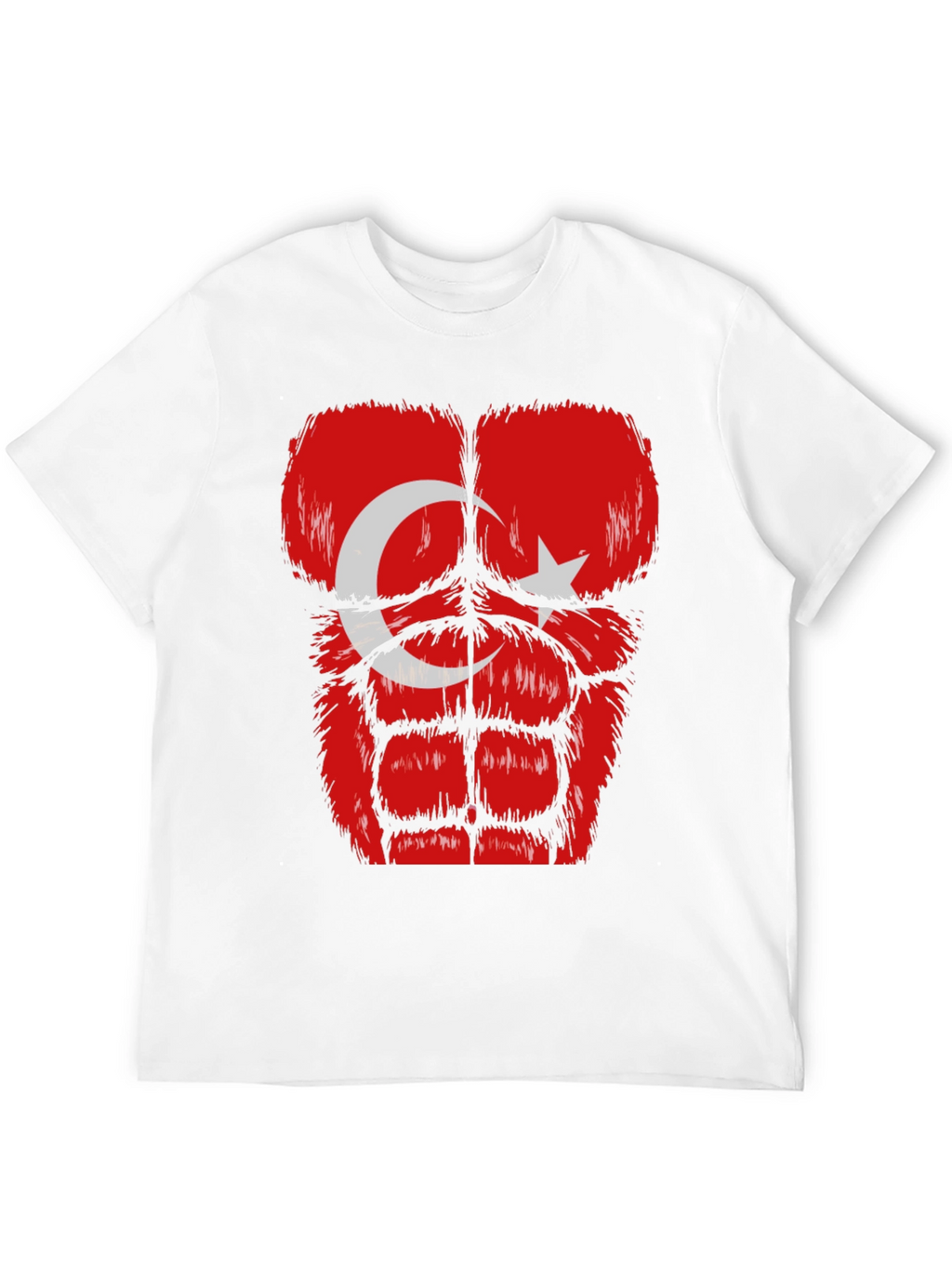 Funny Turkey Flag Muscle Chest Black T-Shirt