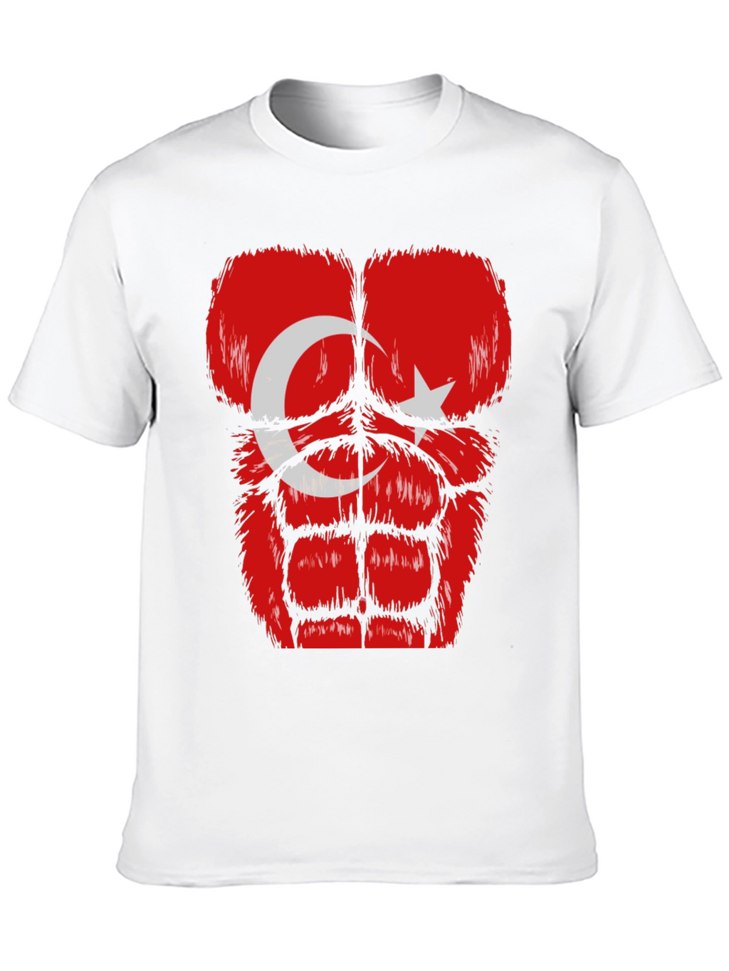 Funny Turkey Flag Muscle Chest Black T-Shirt