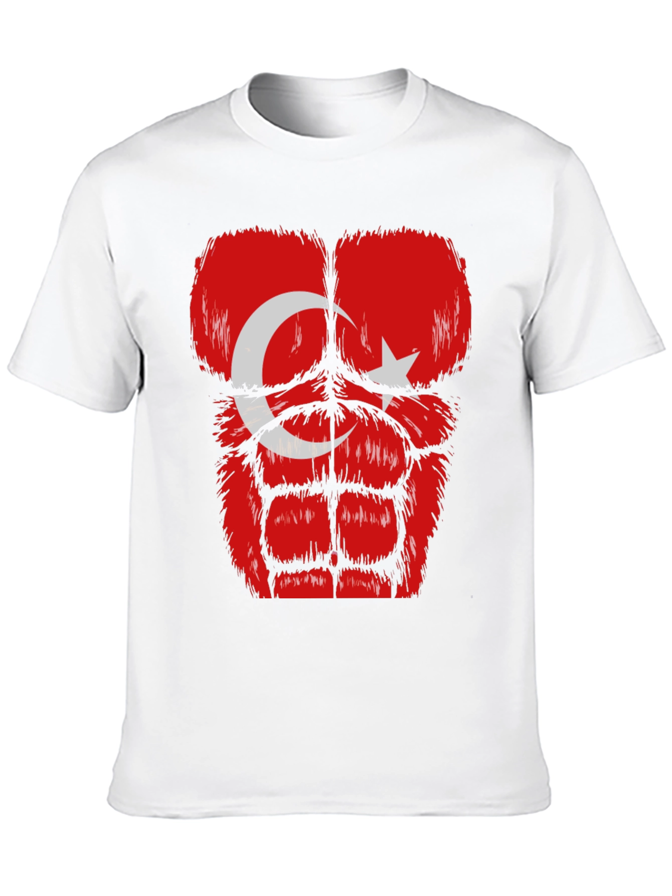 Funny Turkey Flag Muscle Chest Black T-Shirt