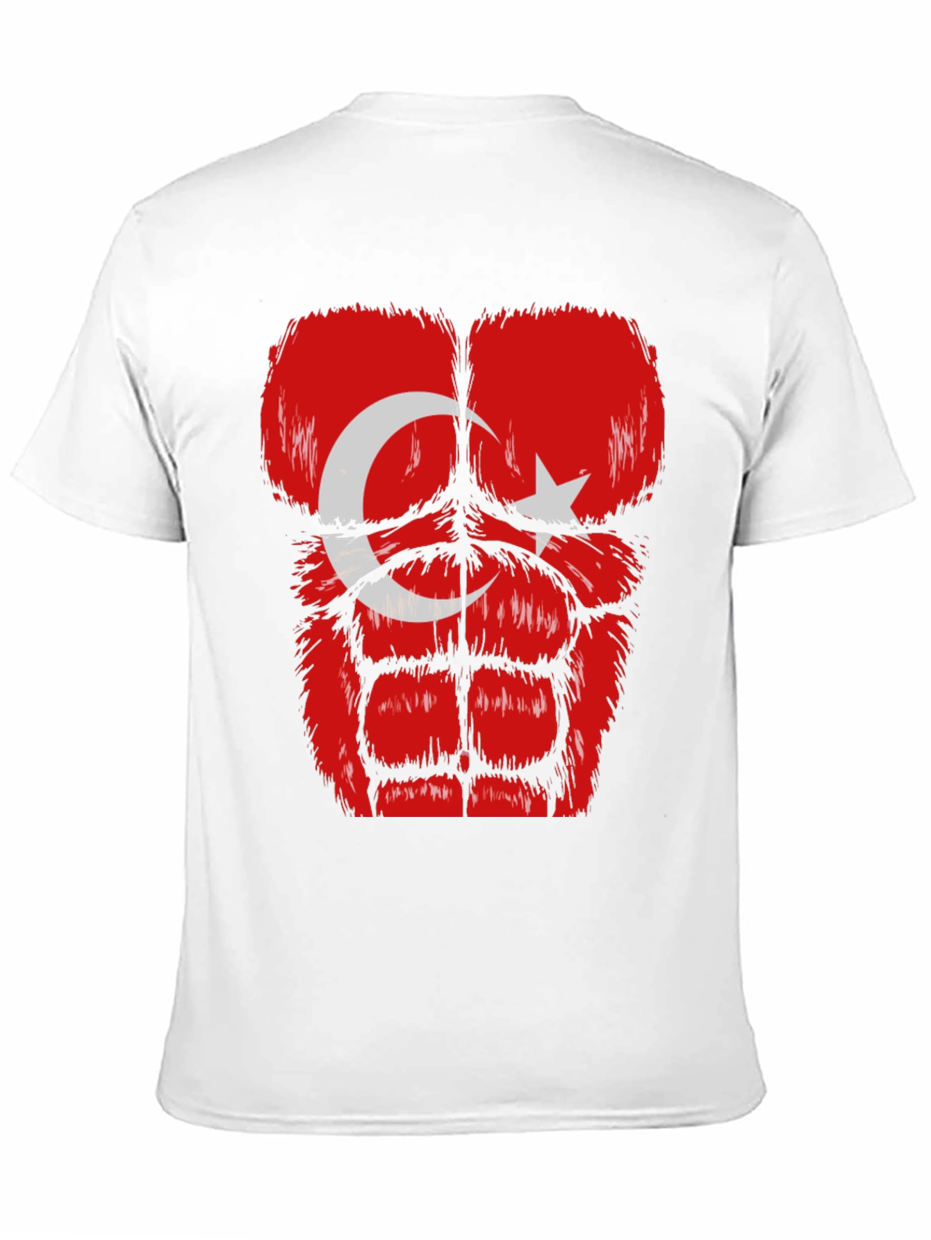 Funny Turkey Flag Muscle Chest Black T-Shirt