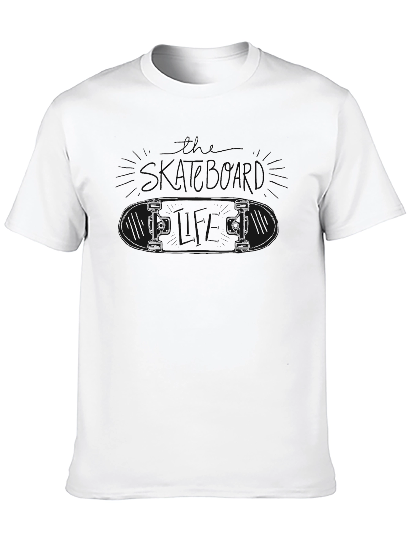 Mens Black Graphic Skateboard T-Shirt