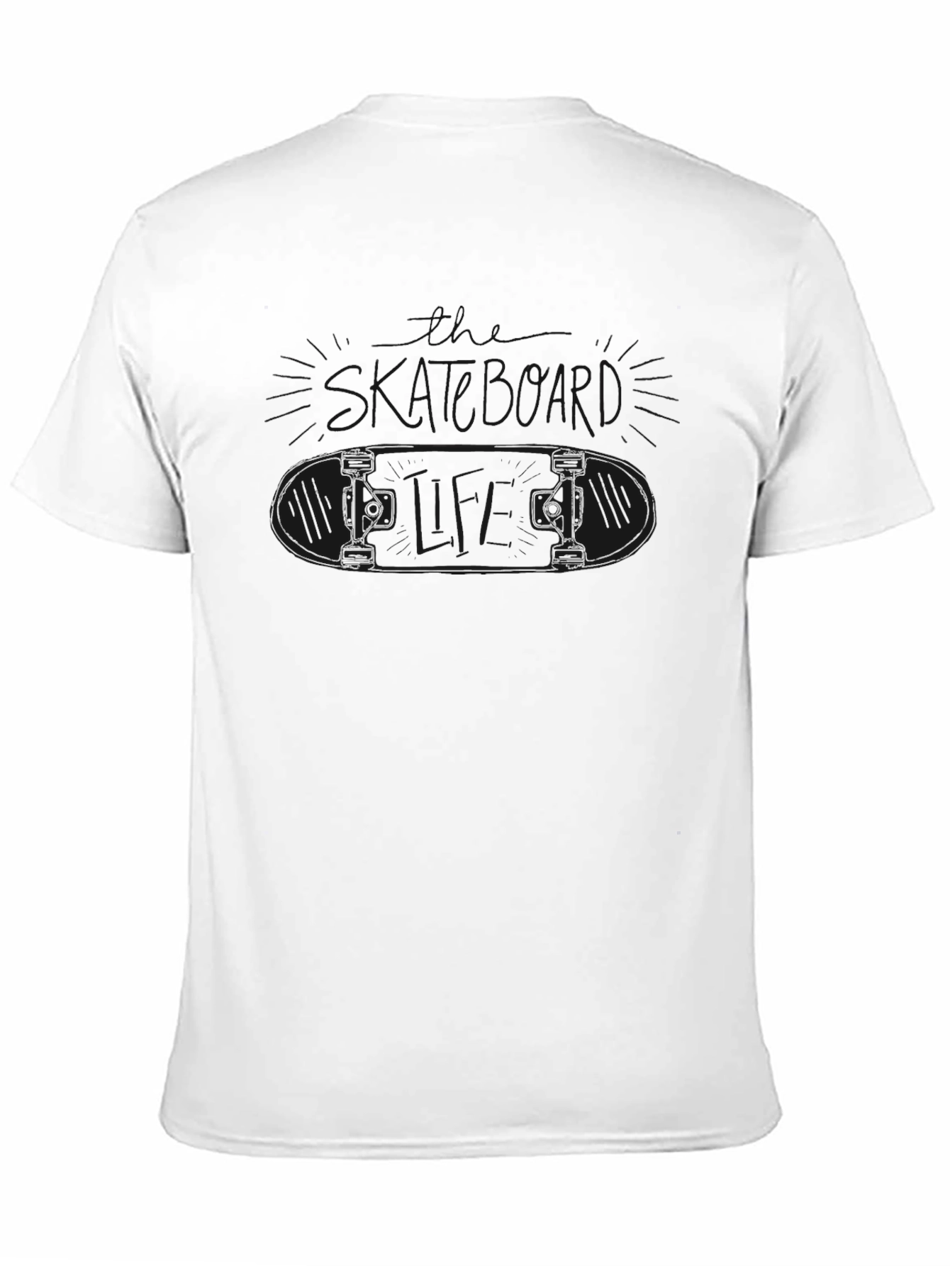 Mens Black Graphic Skateboard T-Shirt