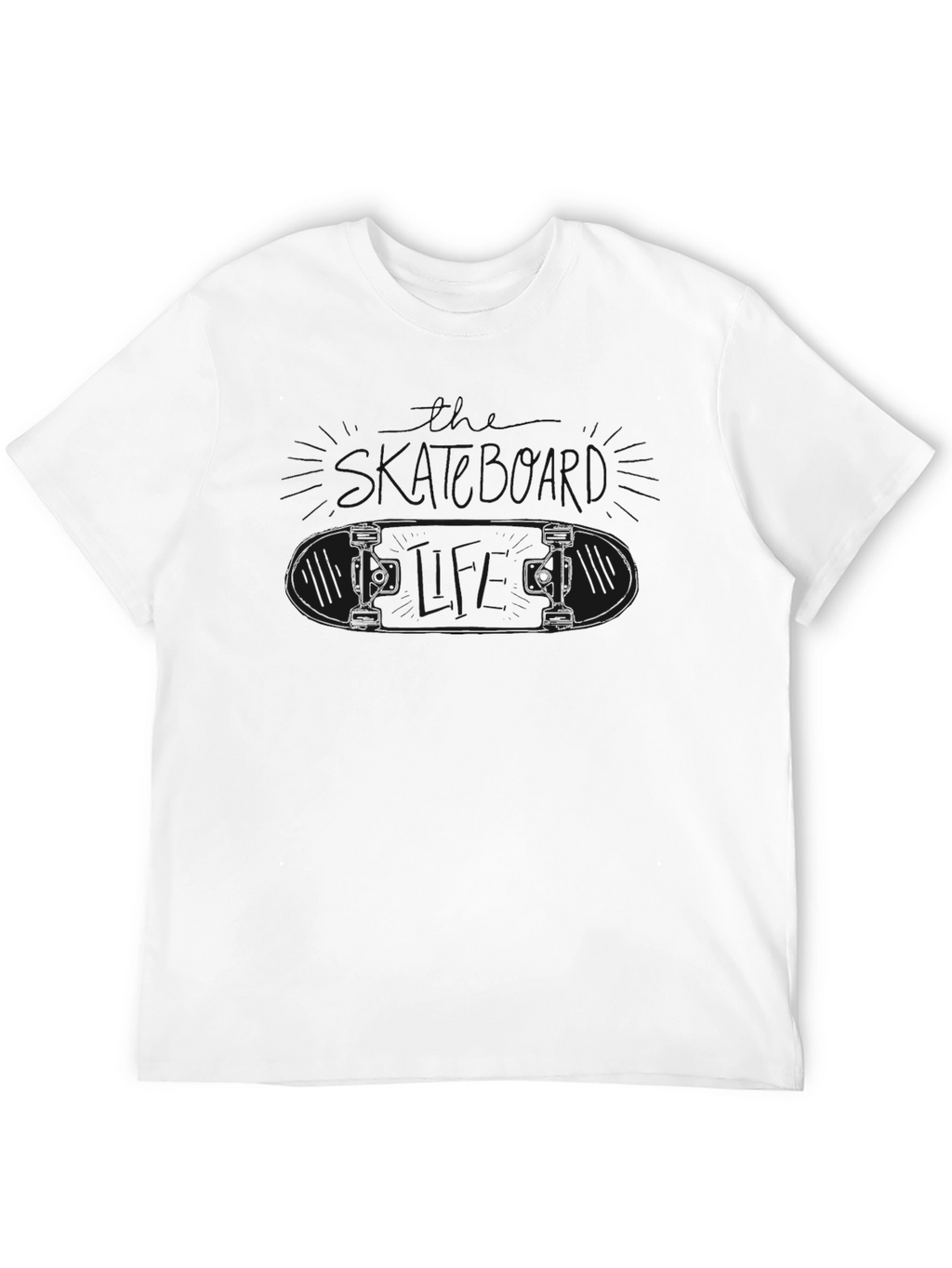 Mens Black Graphic Skateboard T-Shirt