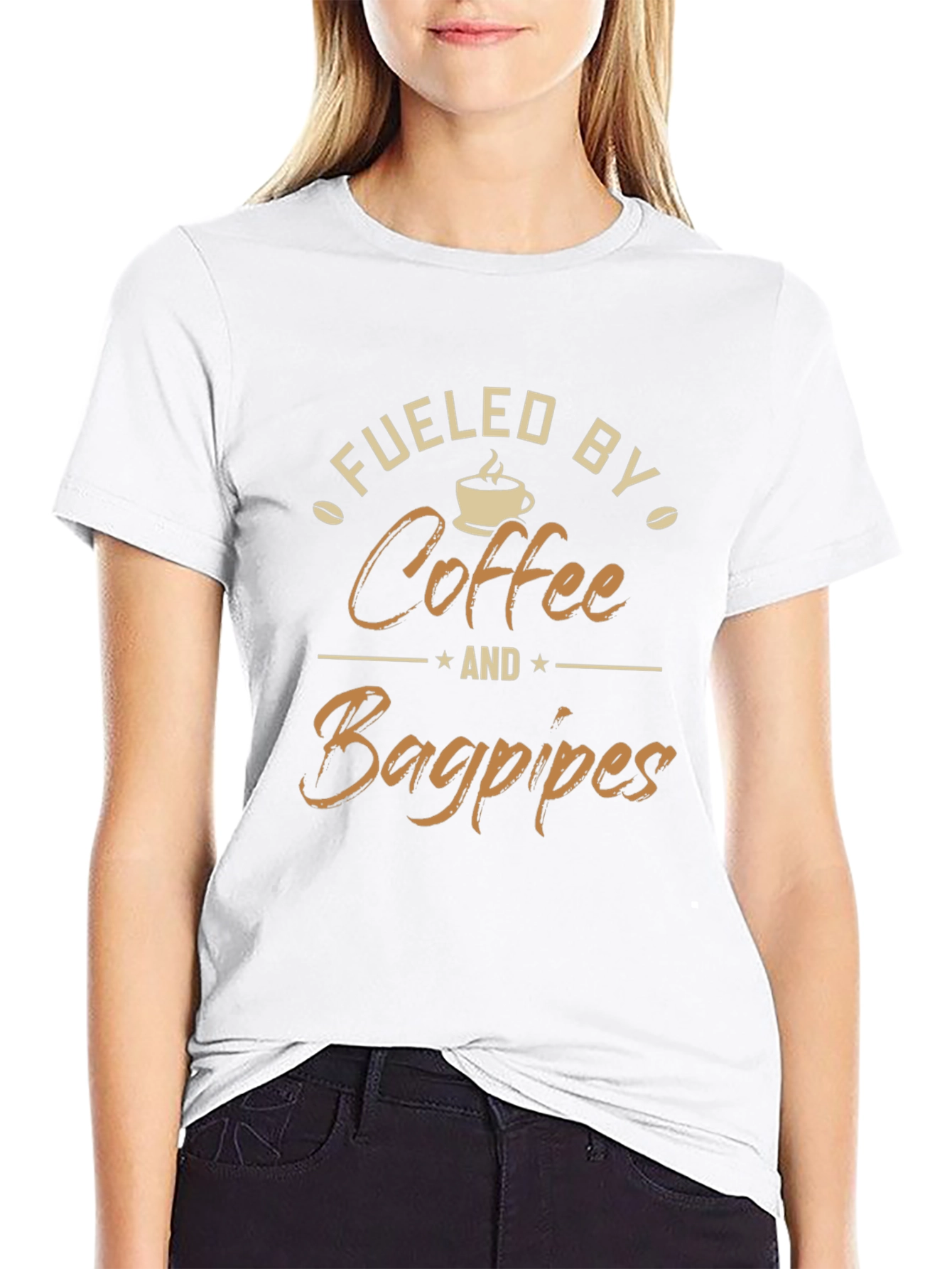 Fueled By Coffee & Bagpipes Graphic T-Shirt