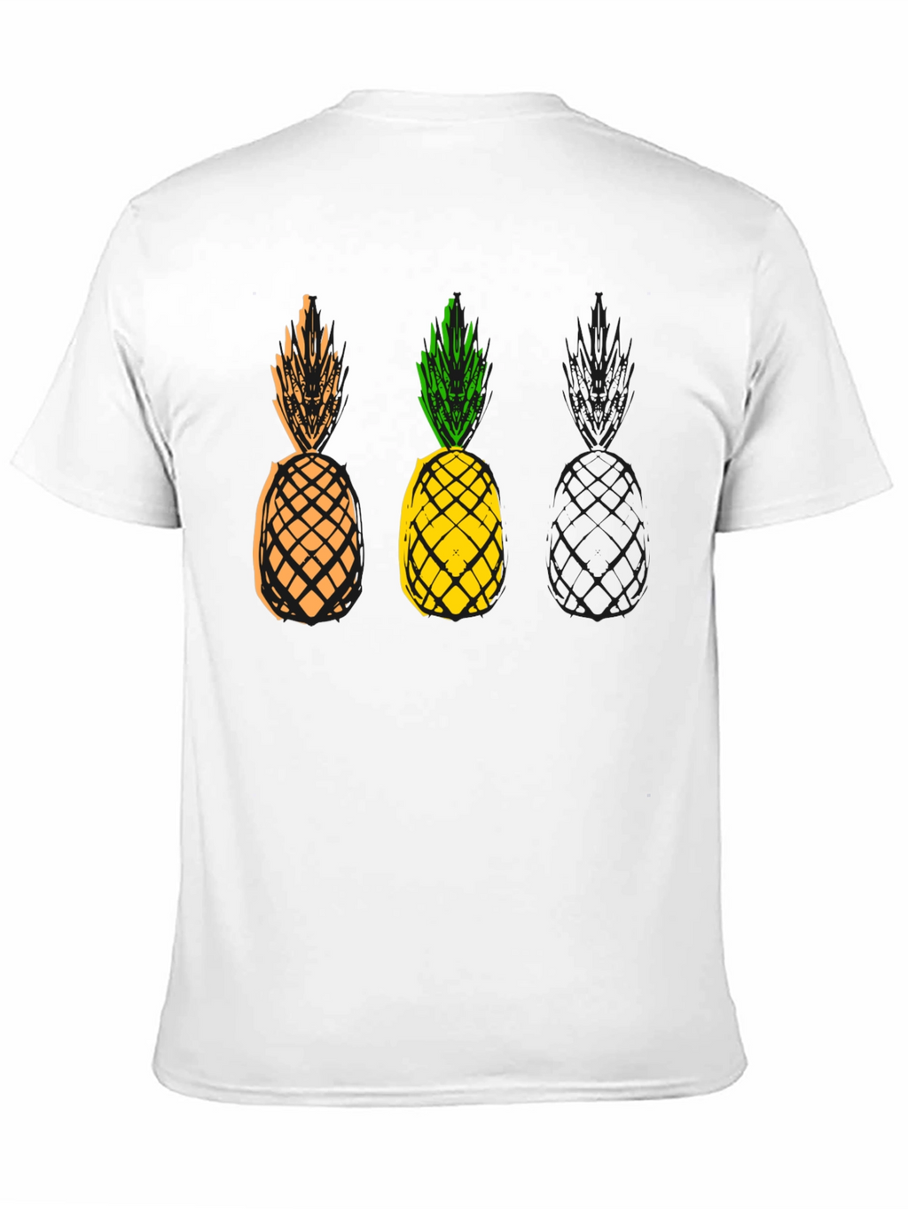 Pineapple Graphic Print Mens Black T-Shirt