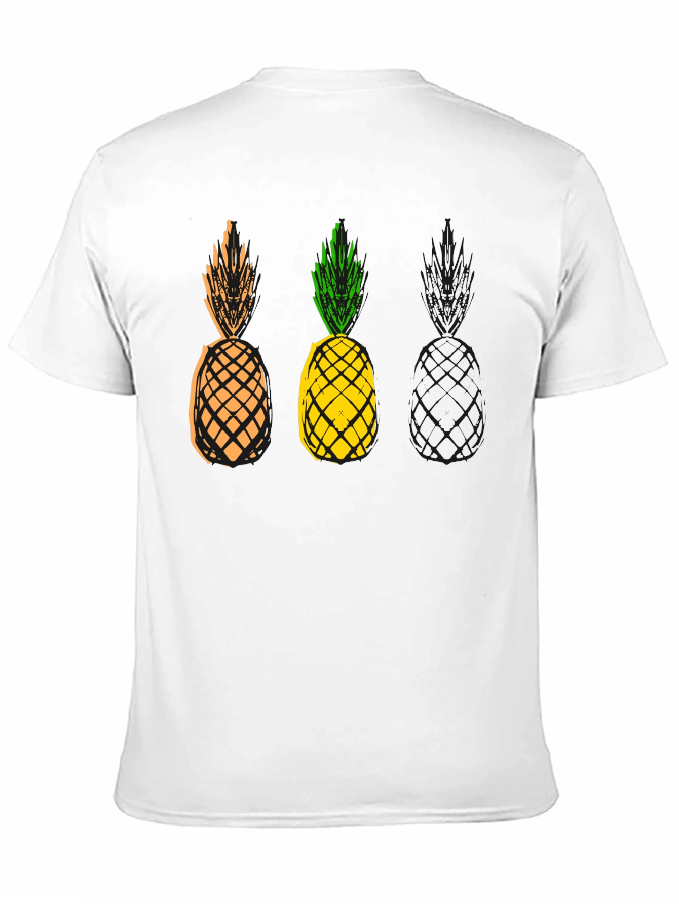 Pineapple Graphic Print Mens Black T-Shirt
