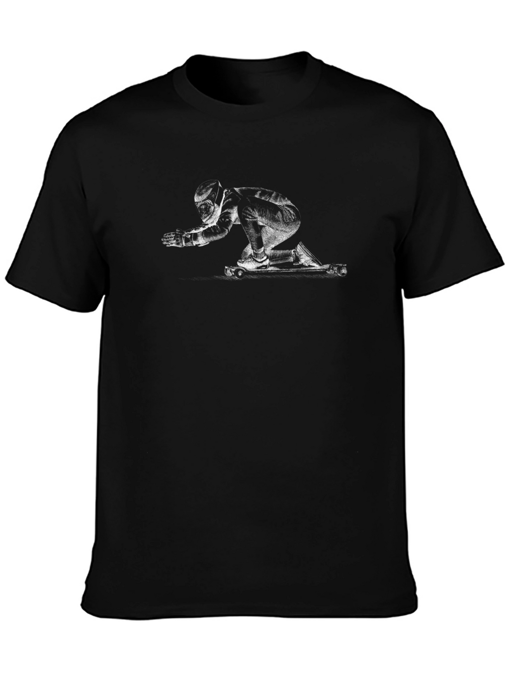 Black T-Shirt with Longboarder Graphic