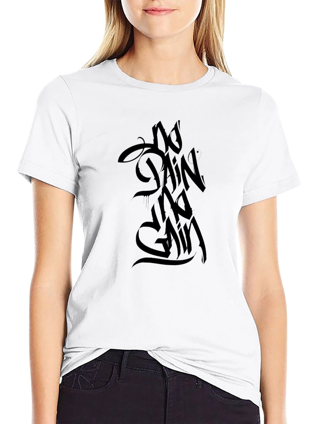 Black No Pain No Gain Graphic T-Shirt