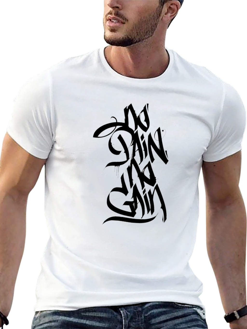 Black No Pain No Gain Graphic T-Shirt