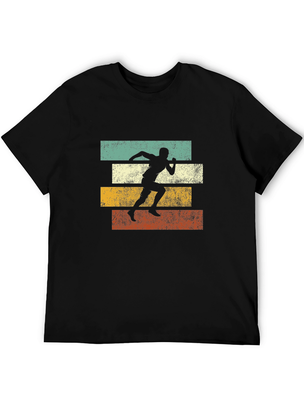 Retro Runner Graphic Tee | Black Cotton T-Shirt