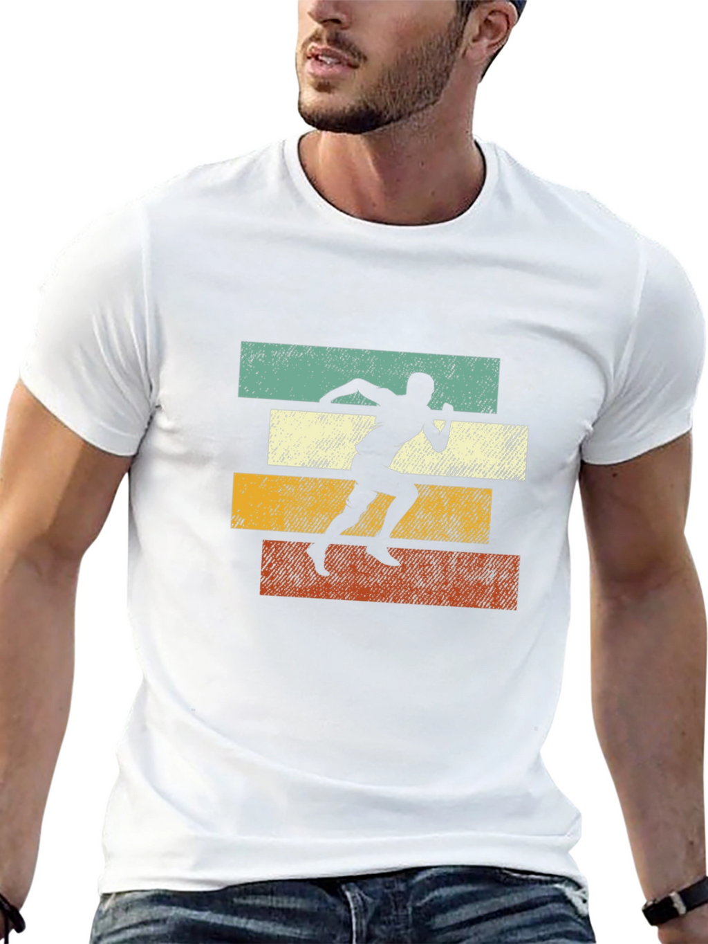 Retro Runner Graphic Tee | Black Cotton T-Shirt