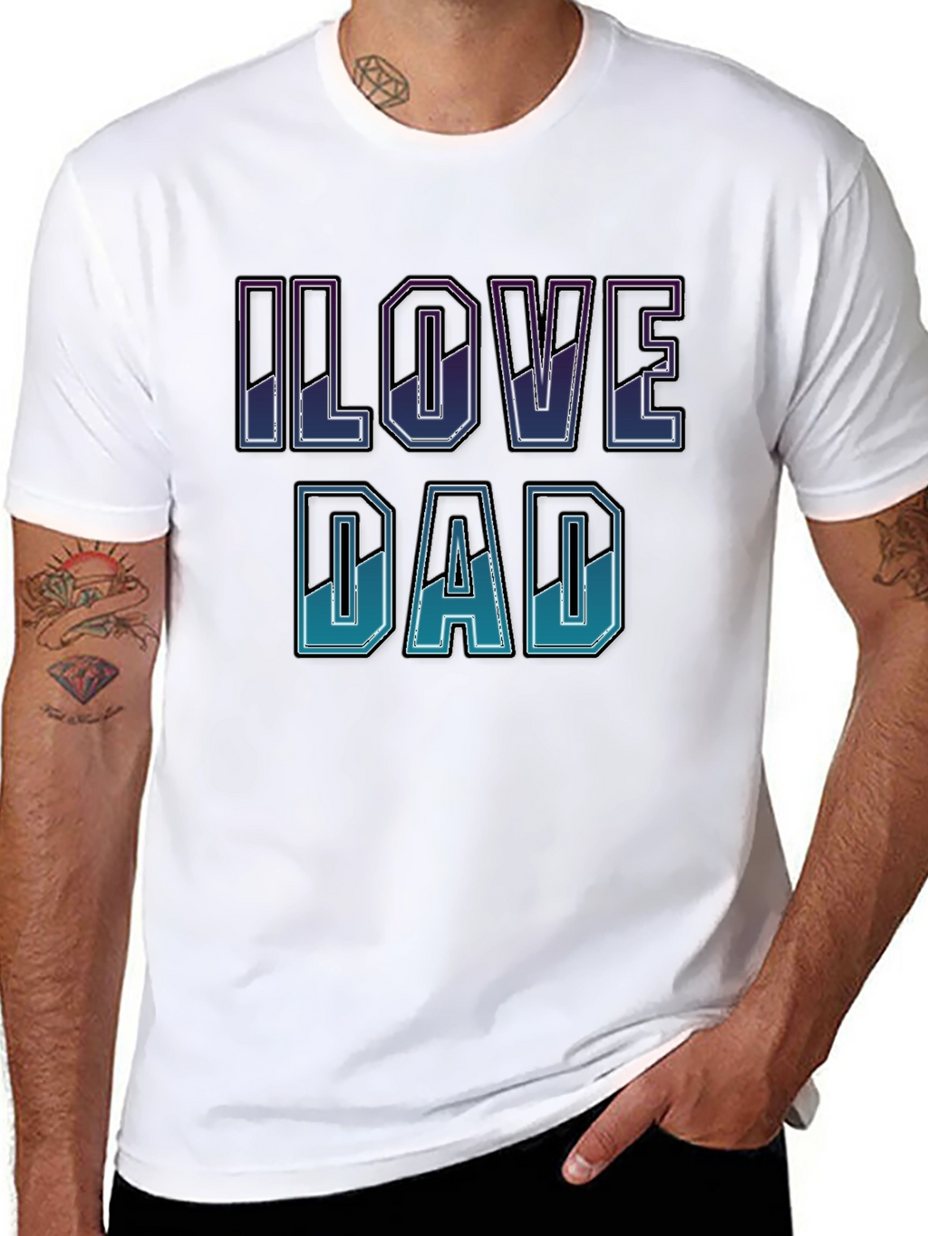 I Love Dad T-Shirt - Stylish Fathers Day Gift