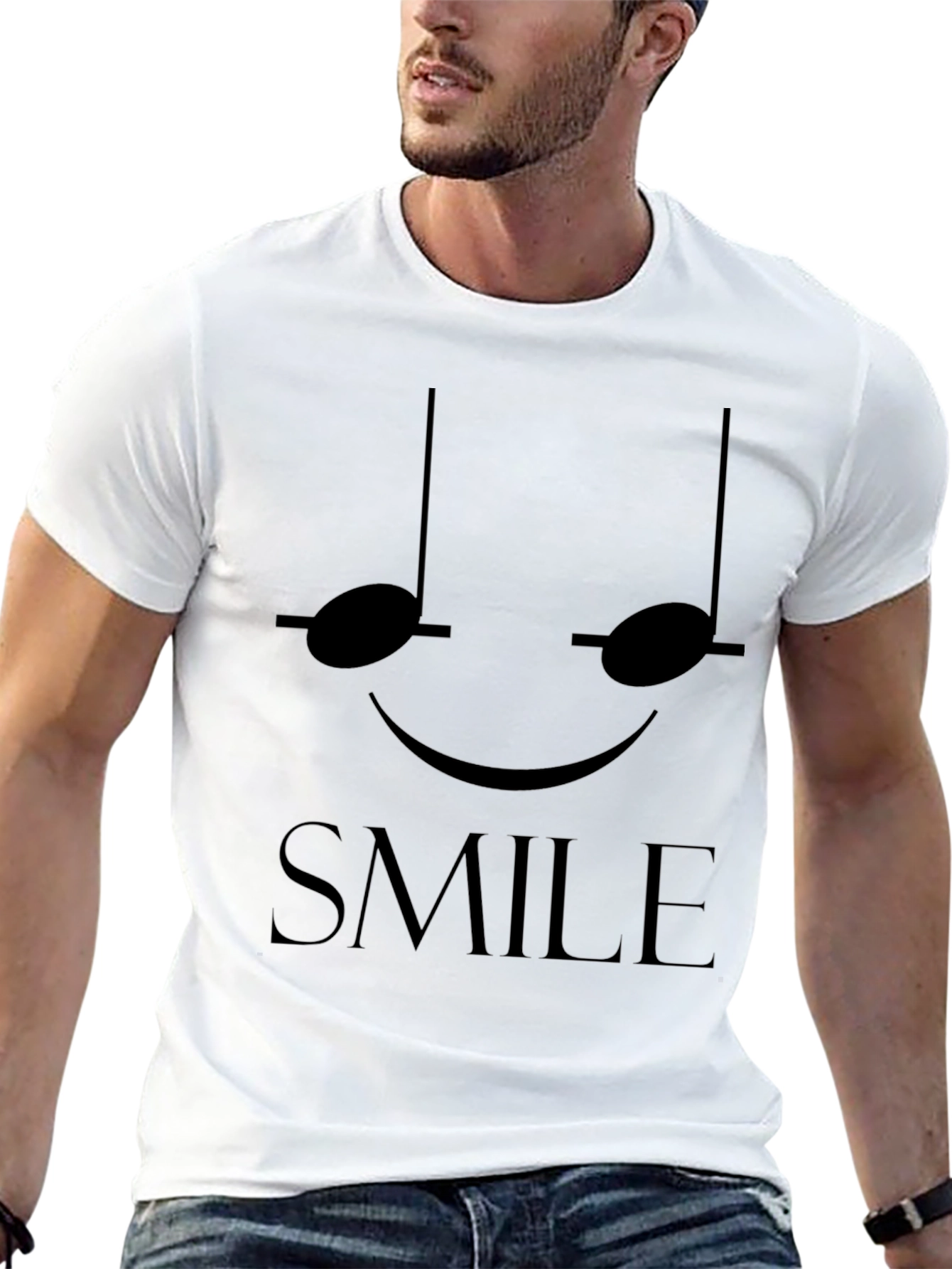 Smile Music Note T-Shirt - Black