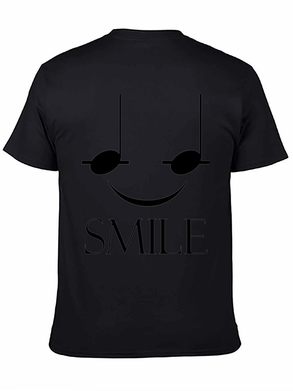 Smile Music Note T-Shirt - Black