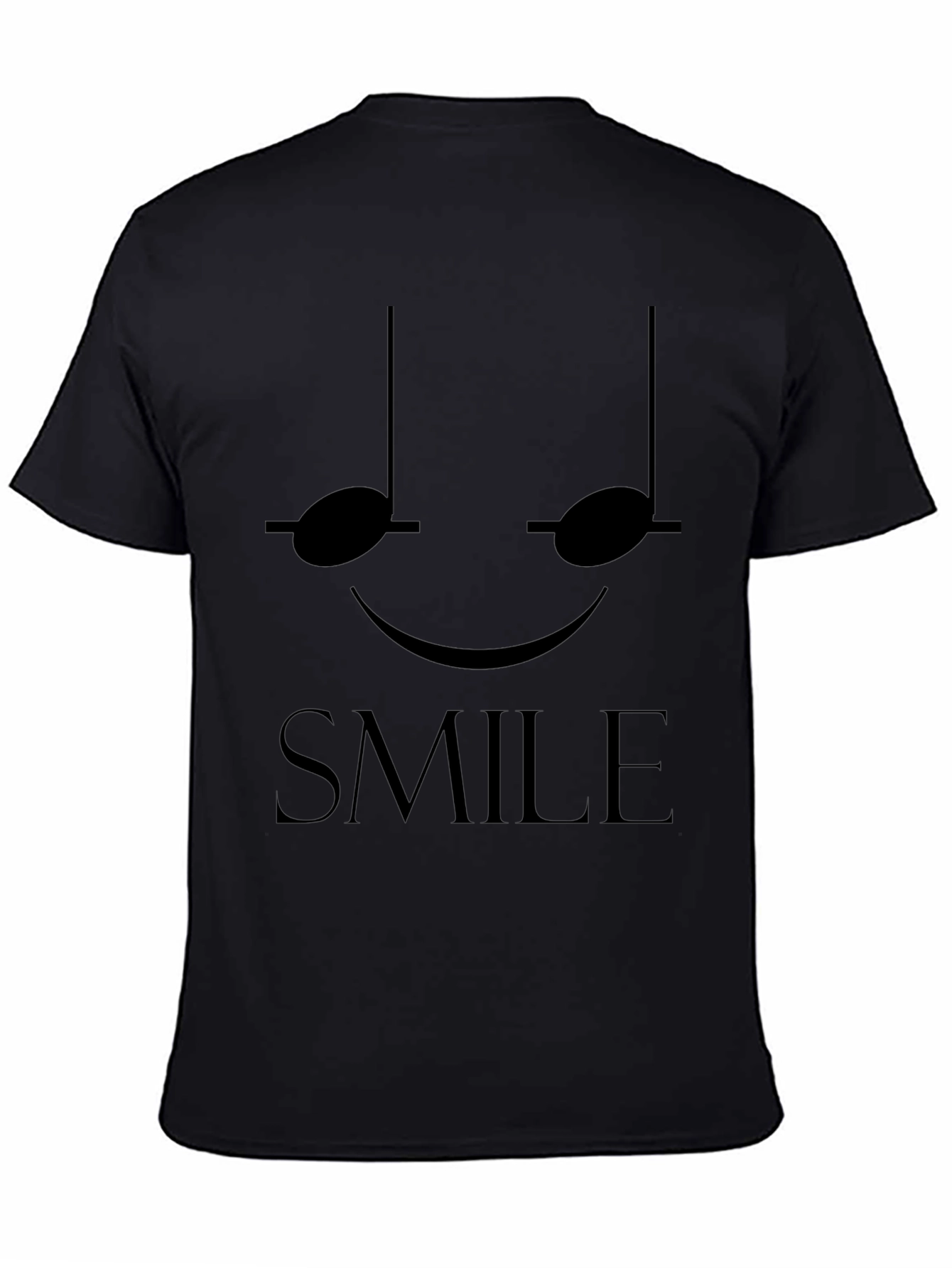 Smile Music Note T-Shirt - Black