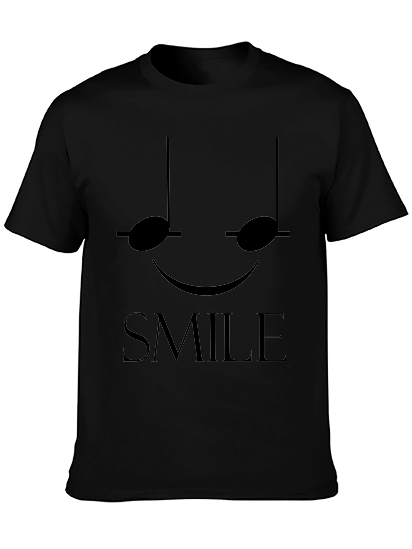 Smile Music Note T-Shirt - Black