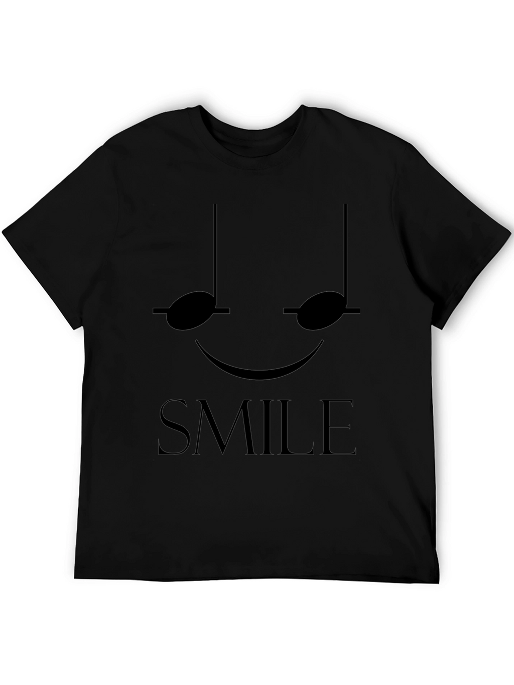 Smile Music Note T-Shirt - Black