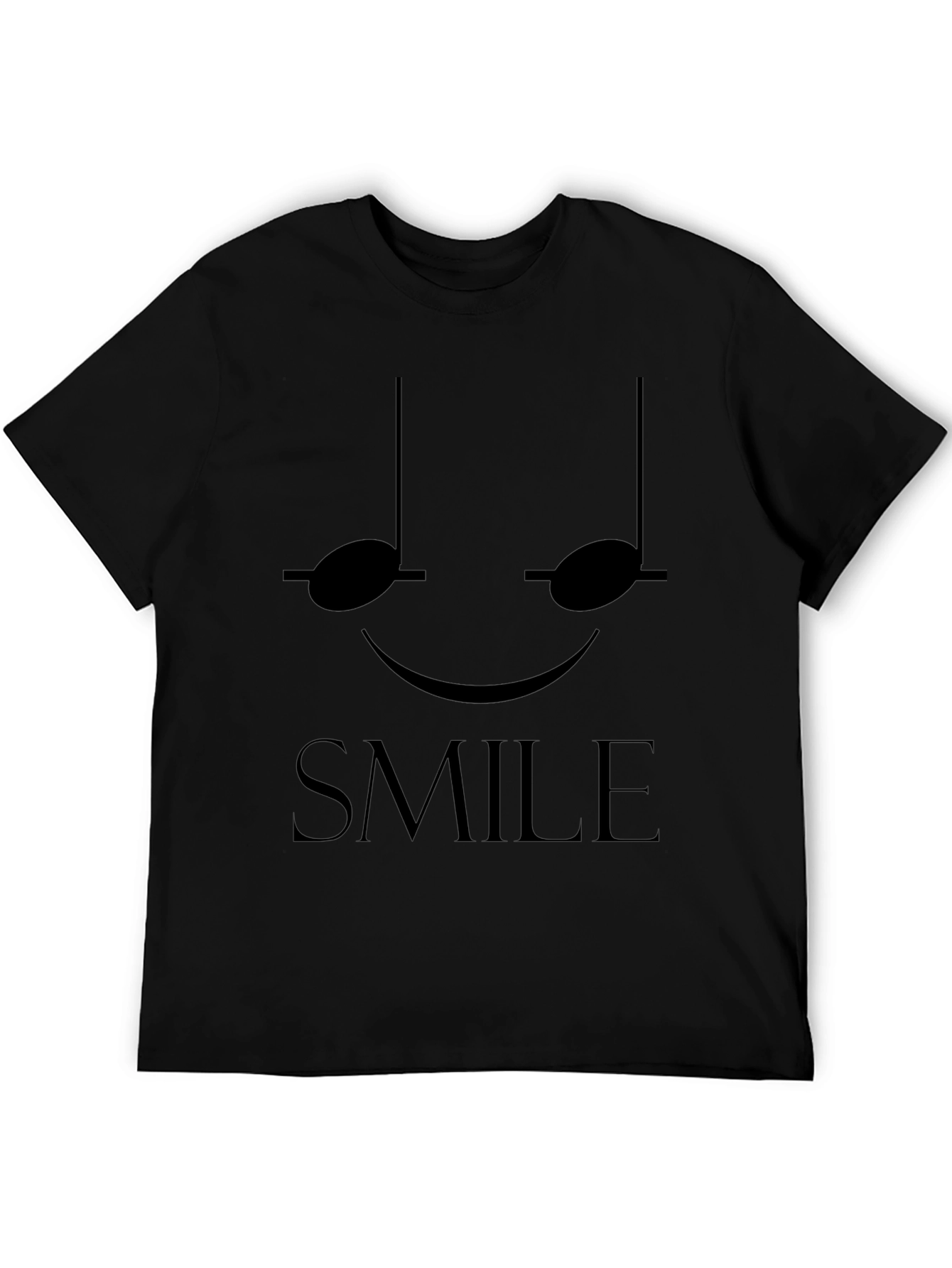 Smile Music Note T-Shirt - Black