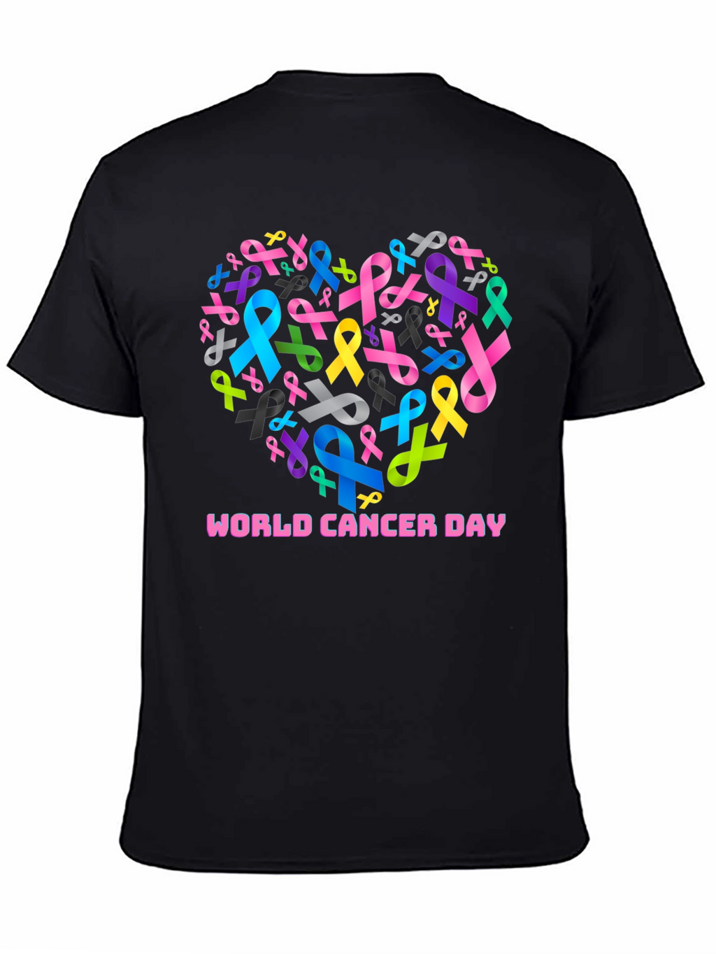 World Cancer Day Ribbon Heart T-Shirt