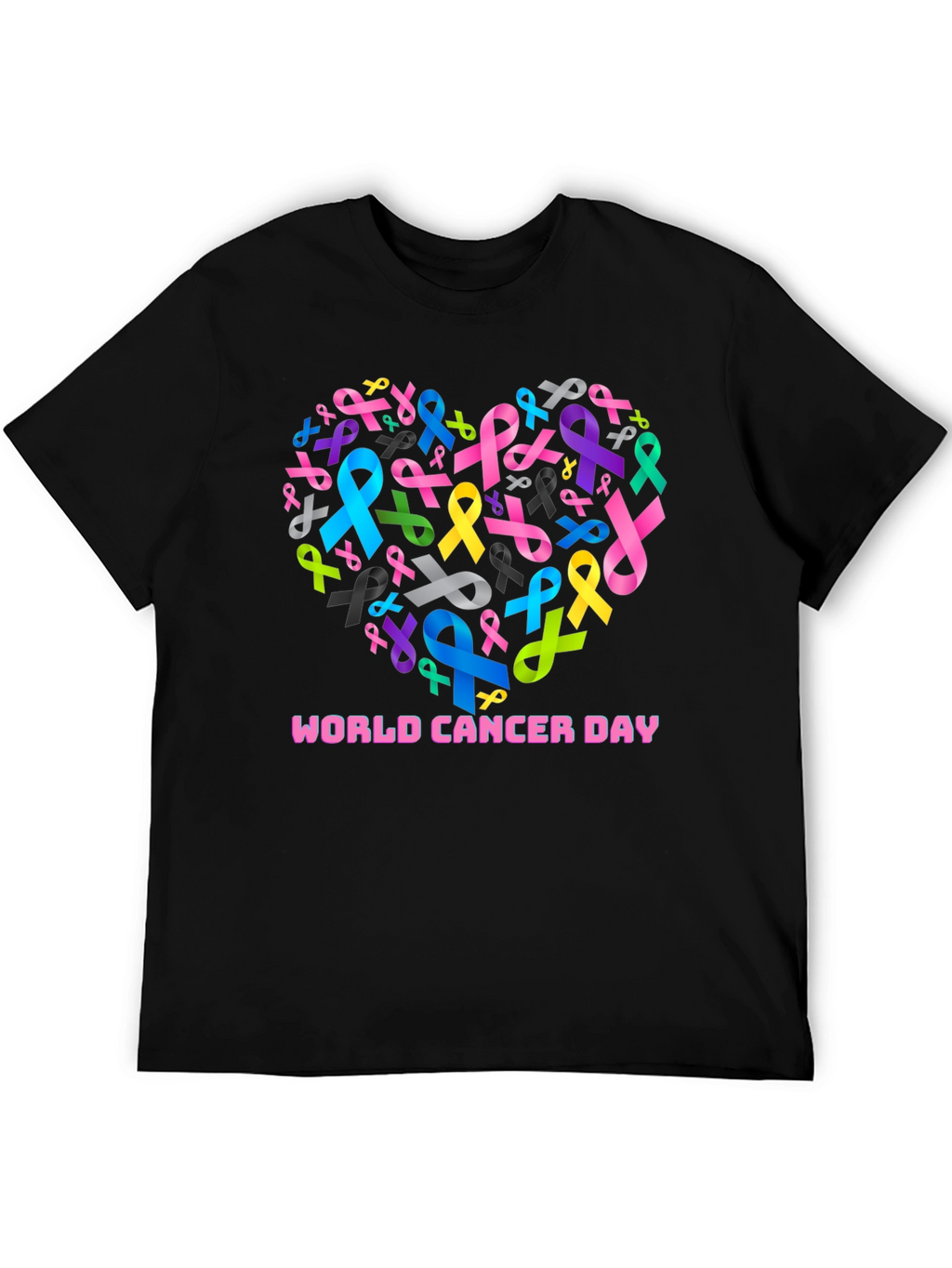 World Cancer Day Ribbon Heart T-Shirt
