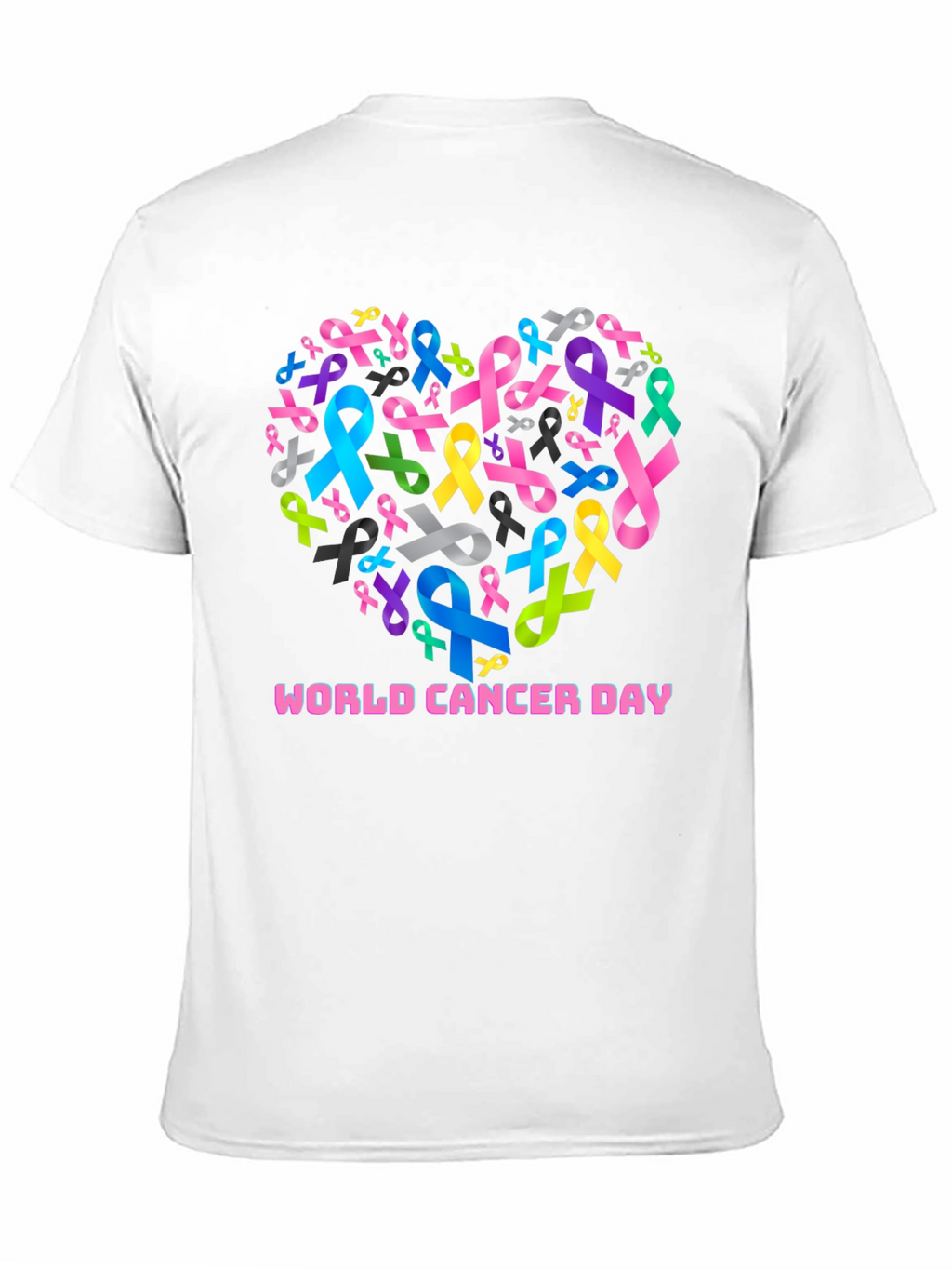 World Cancer Day Ribbon Heart T-Shirt