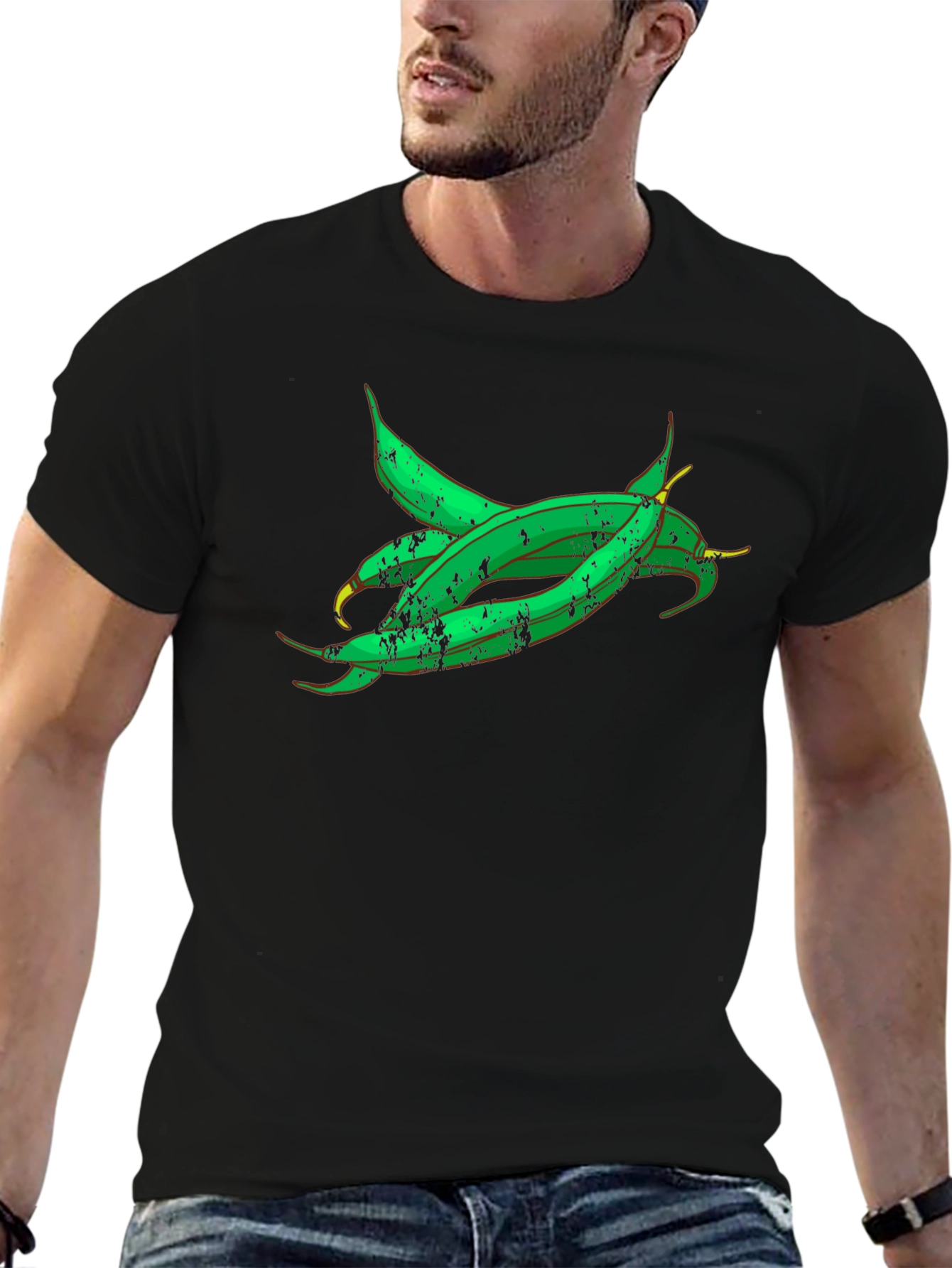 Green Beans Graphic Tee - Fresh Vegetable Shirt