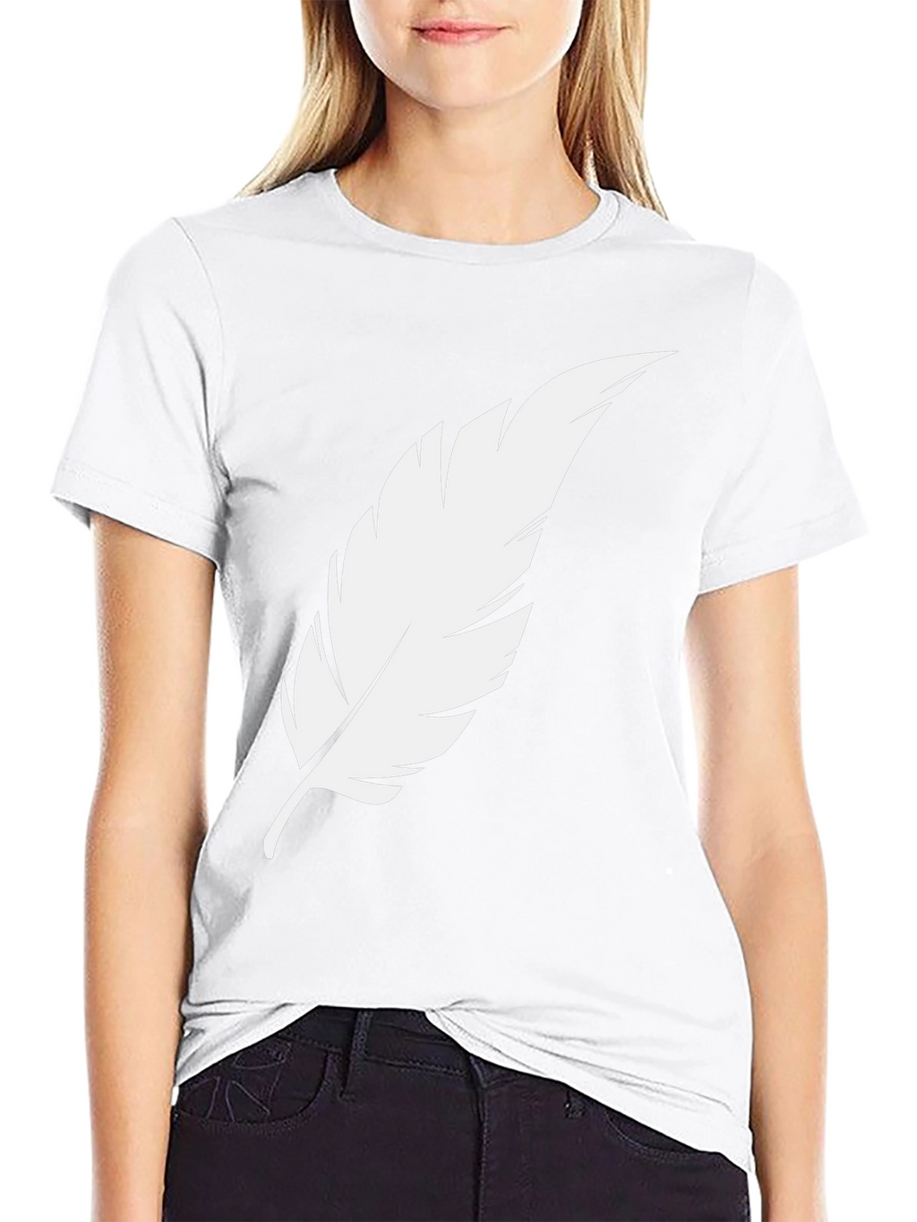 Feather Graphic Tee - Stylish Black Cotton T-Shirt