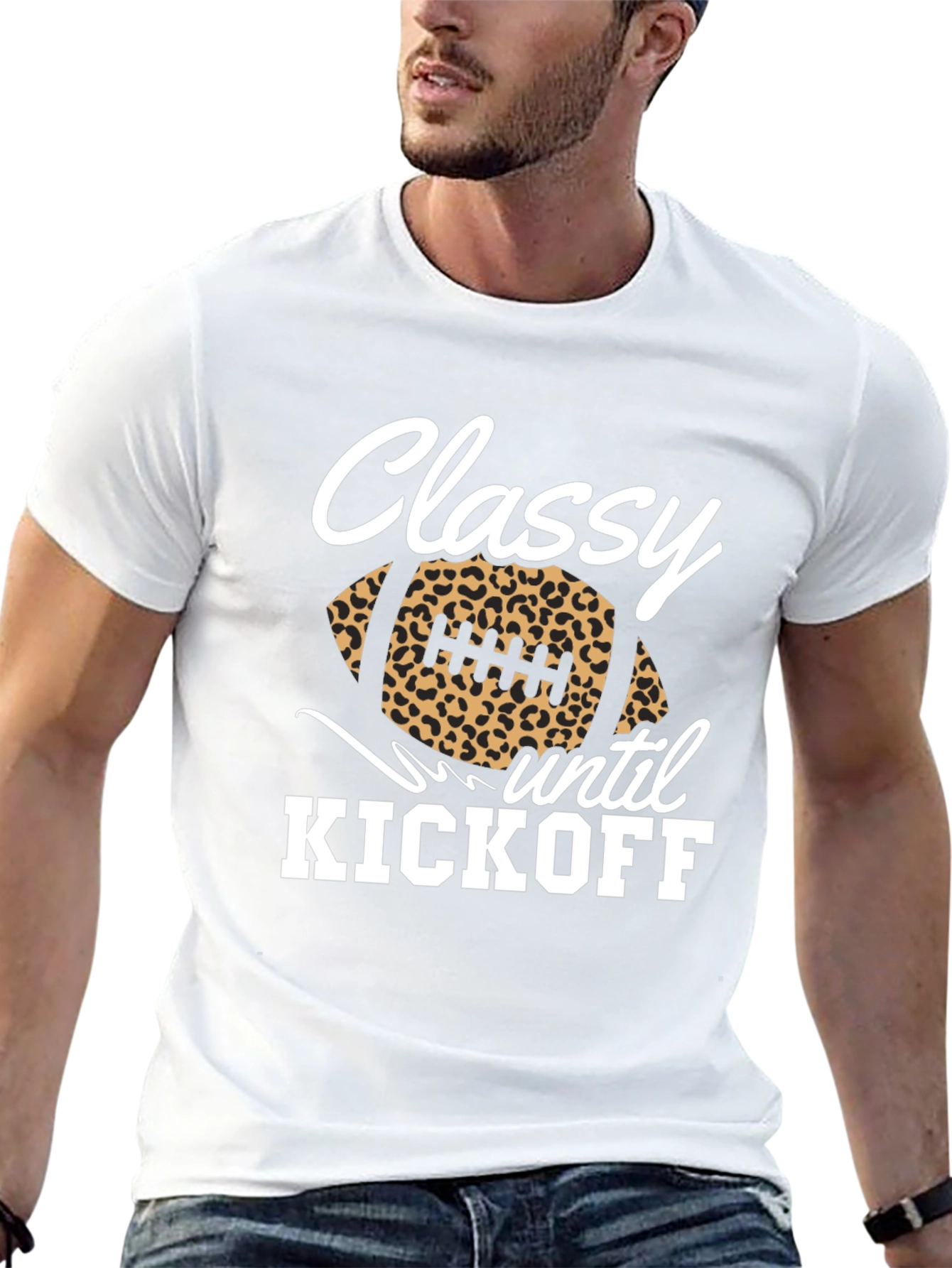 Classy Until Kickoff Football Graphic Tee