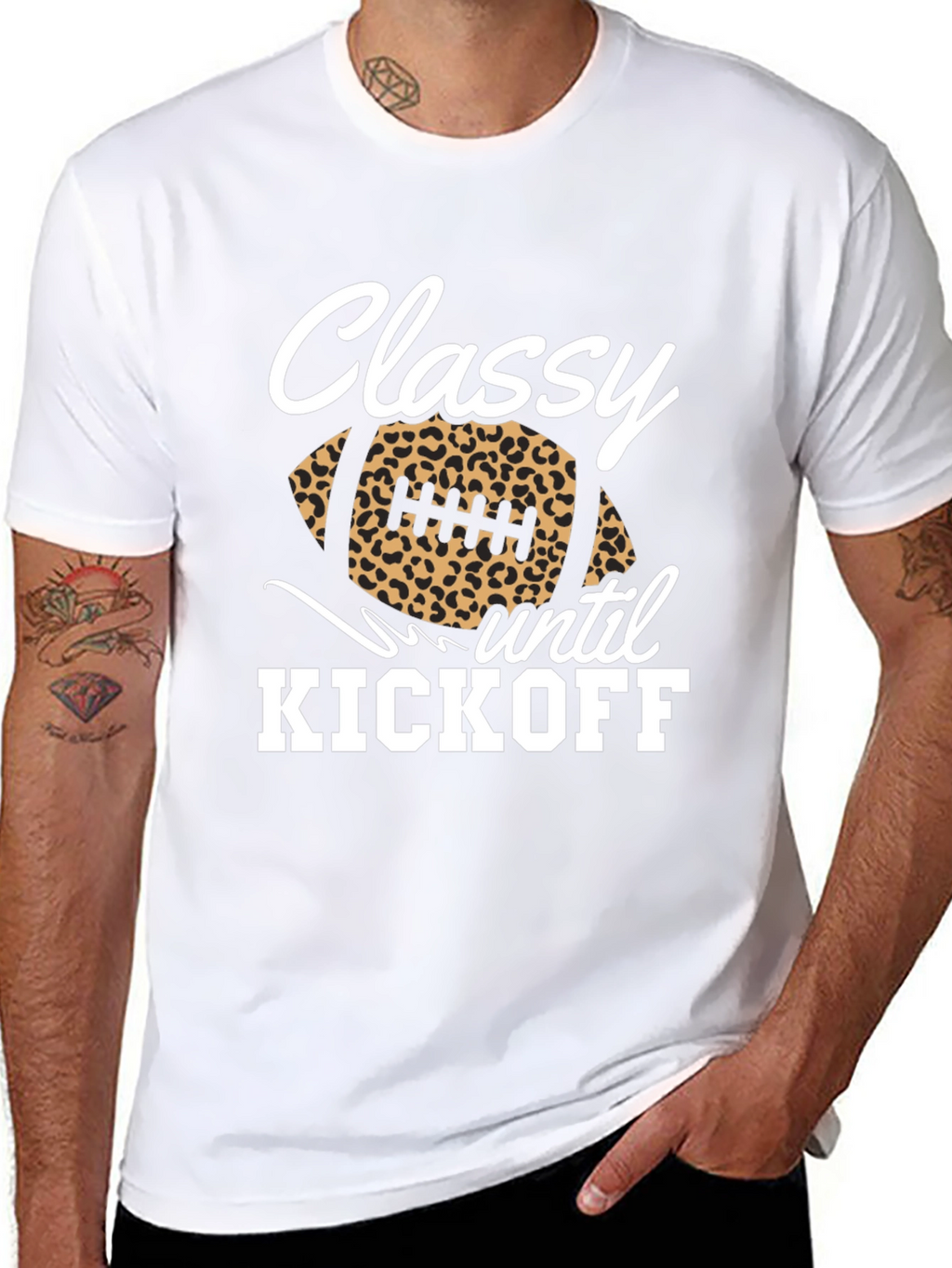 Classy Until Kickoff Football Graphic Tee