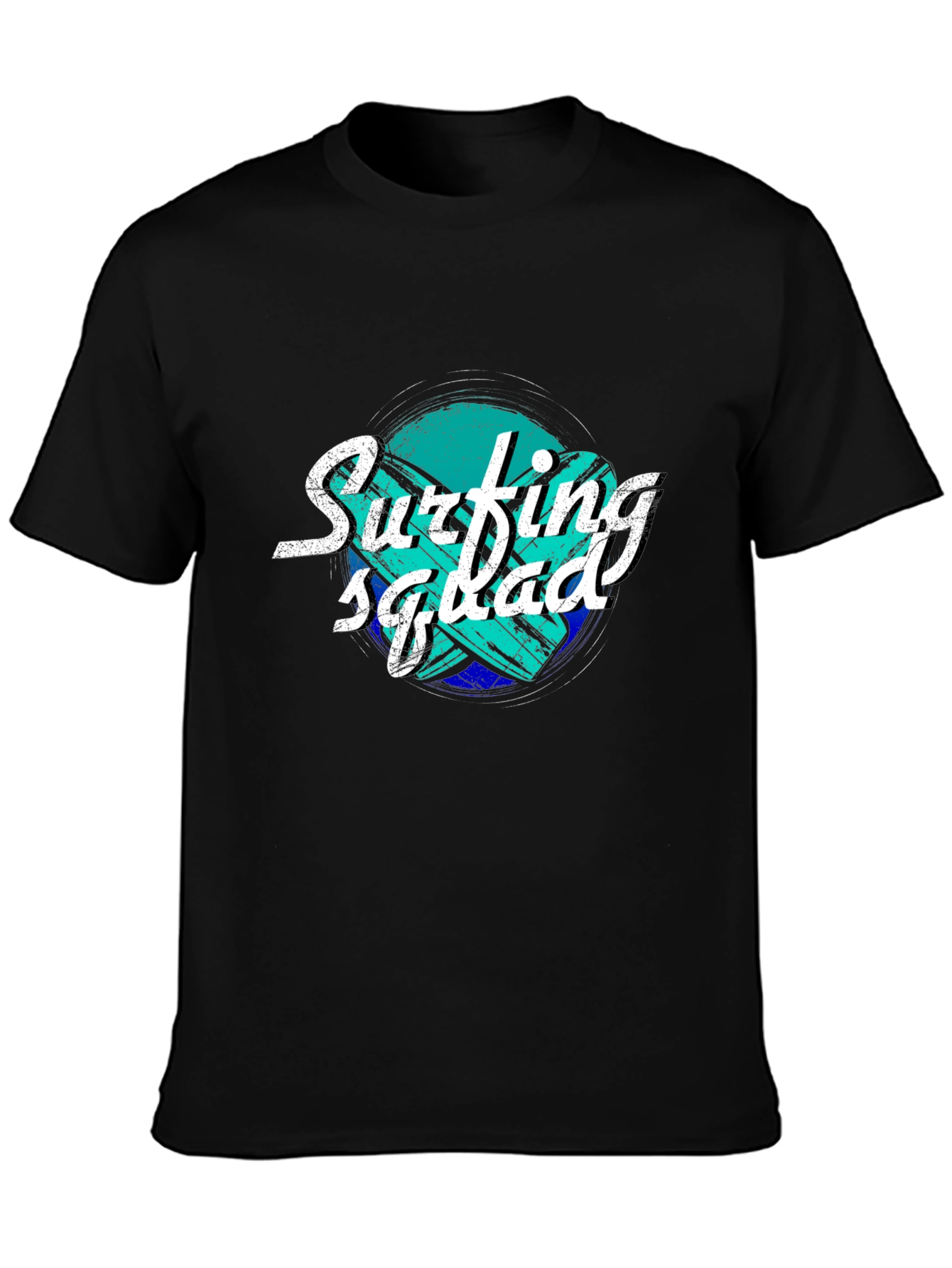 Surfing Squad Black T-Shirt - Surf Style Tee