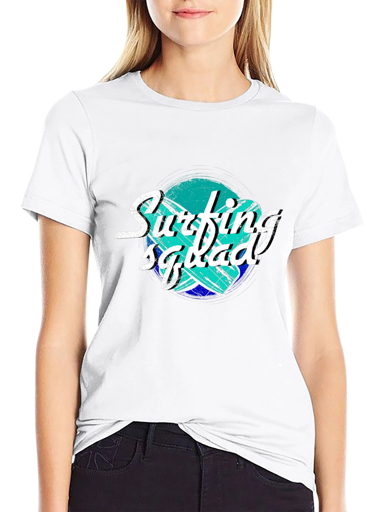 Surfing Squad Black T-Shirt - Surf Style Tee