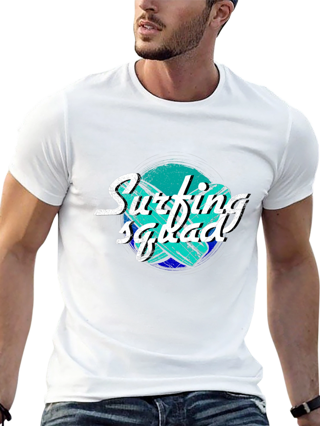 Surfing Squad Black T-Shirt - Surf Style Tee