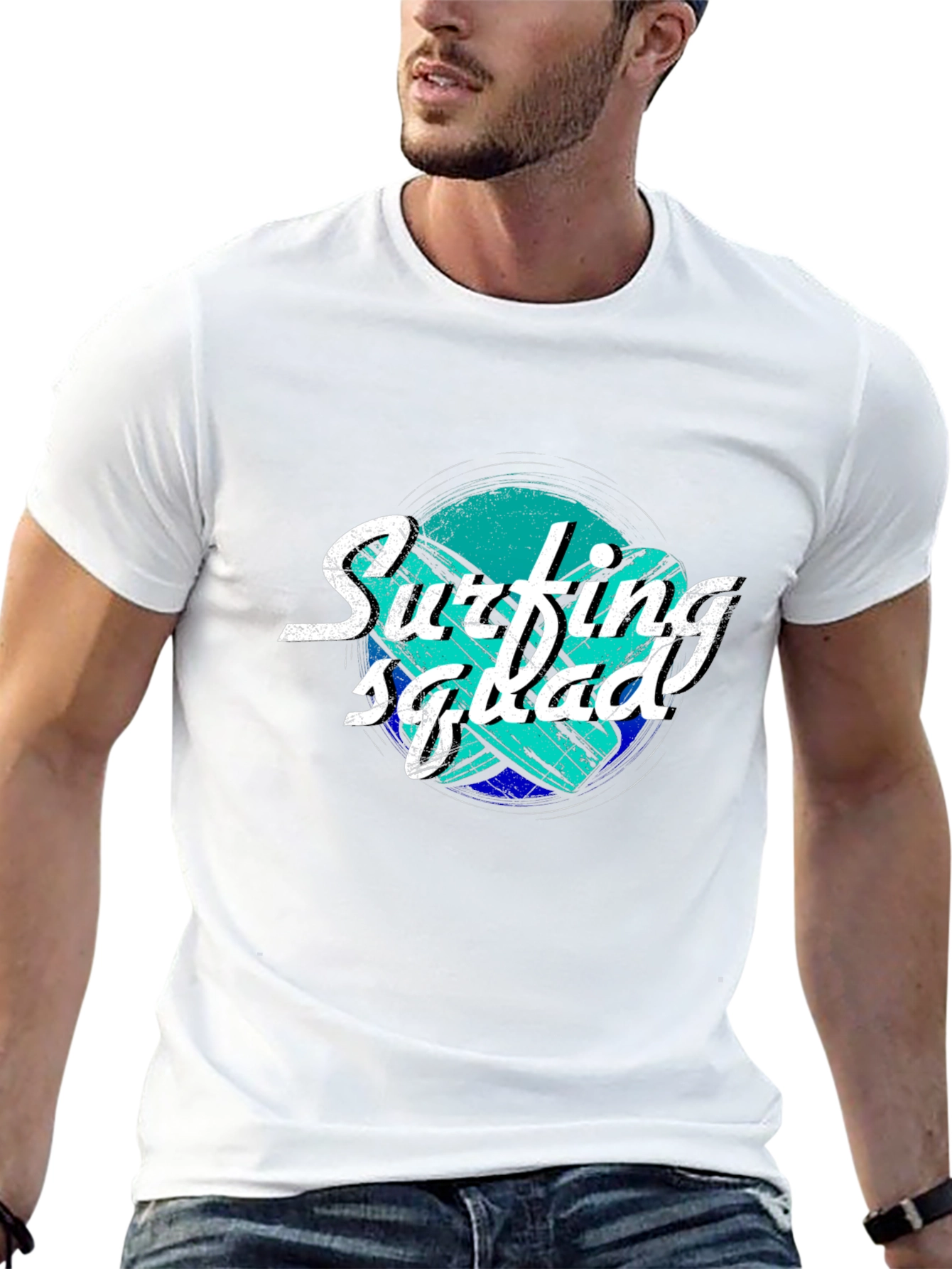 Surfing Squad Black T-Shirt - Surf Style Tee