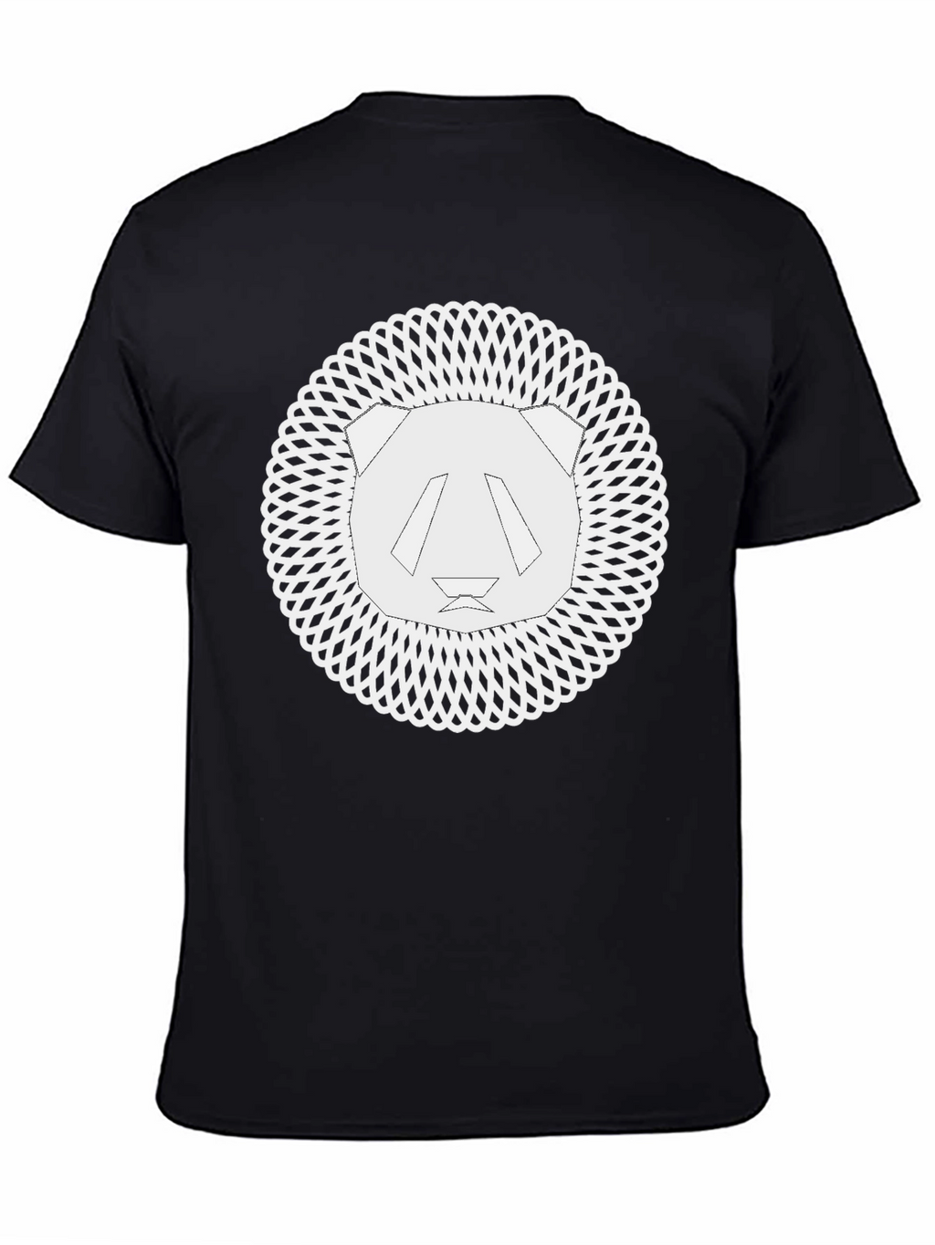 Geometric Panda Graphic Tee - Black